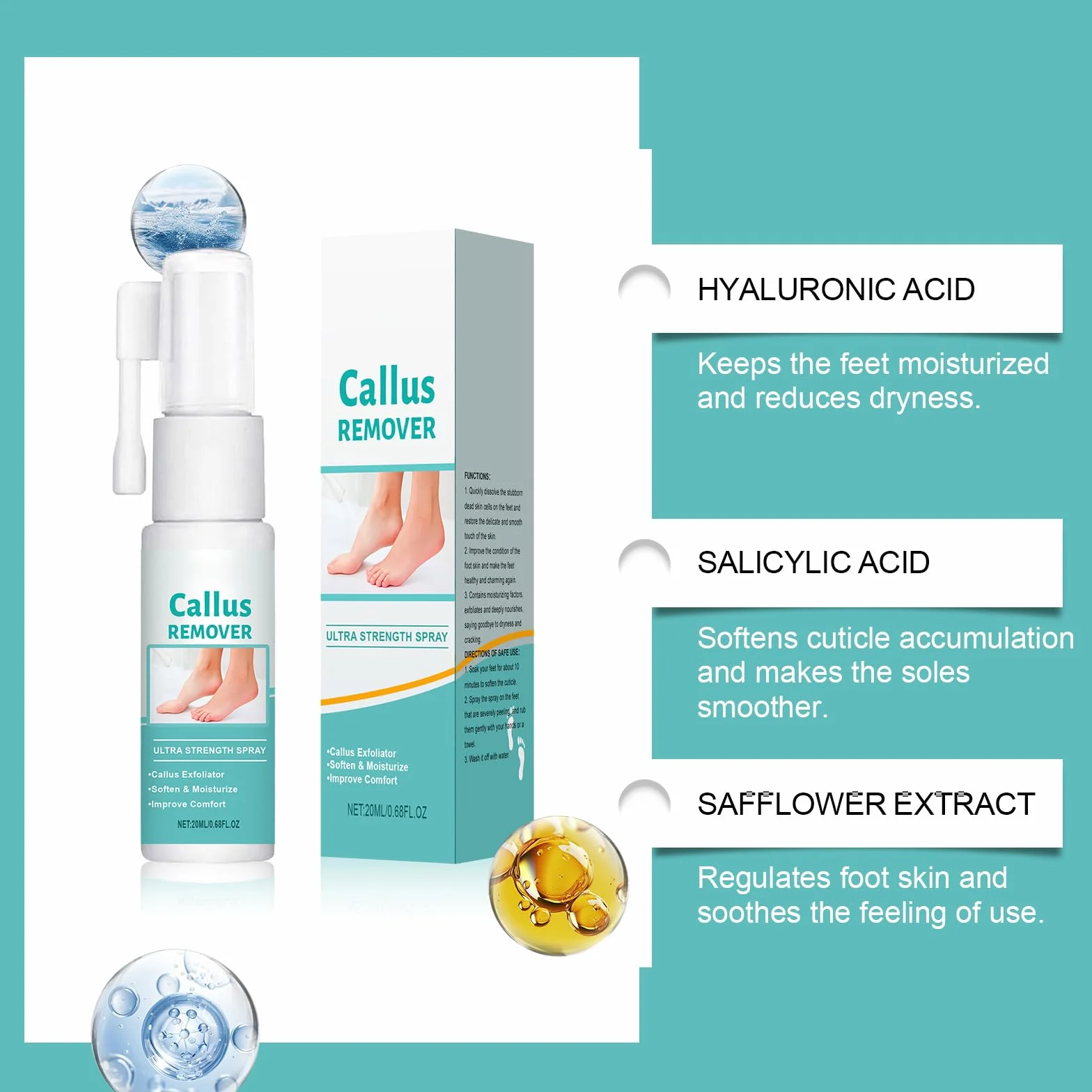 Spray rimozione calli professionale extra forte per piedi tallone pelle morta