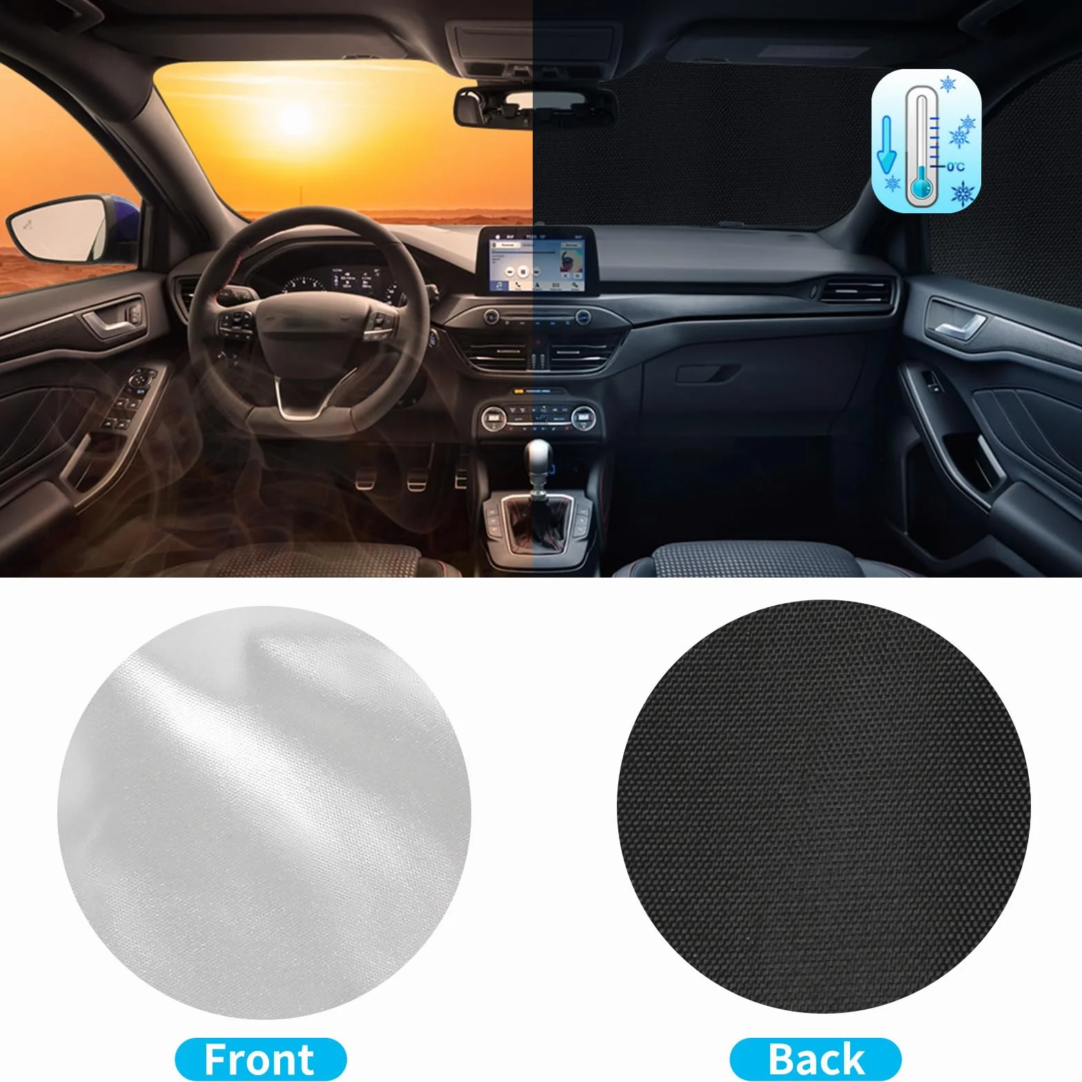 Parabrezza Wrap Cover Sostituzione per Mercedes Benz Vito W447 2015-2022, Copertura Avvolgente Anteriore Protezione Neve Ghiaccio Gelo