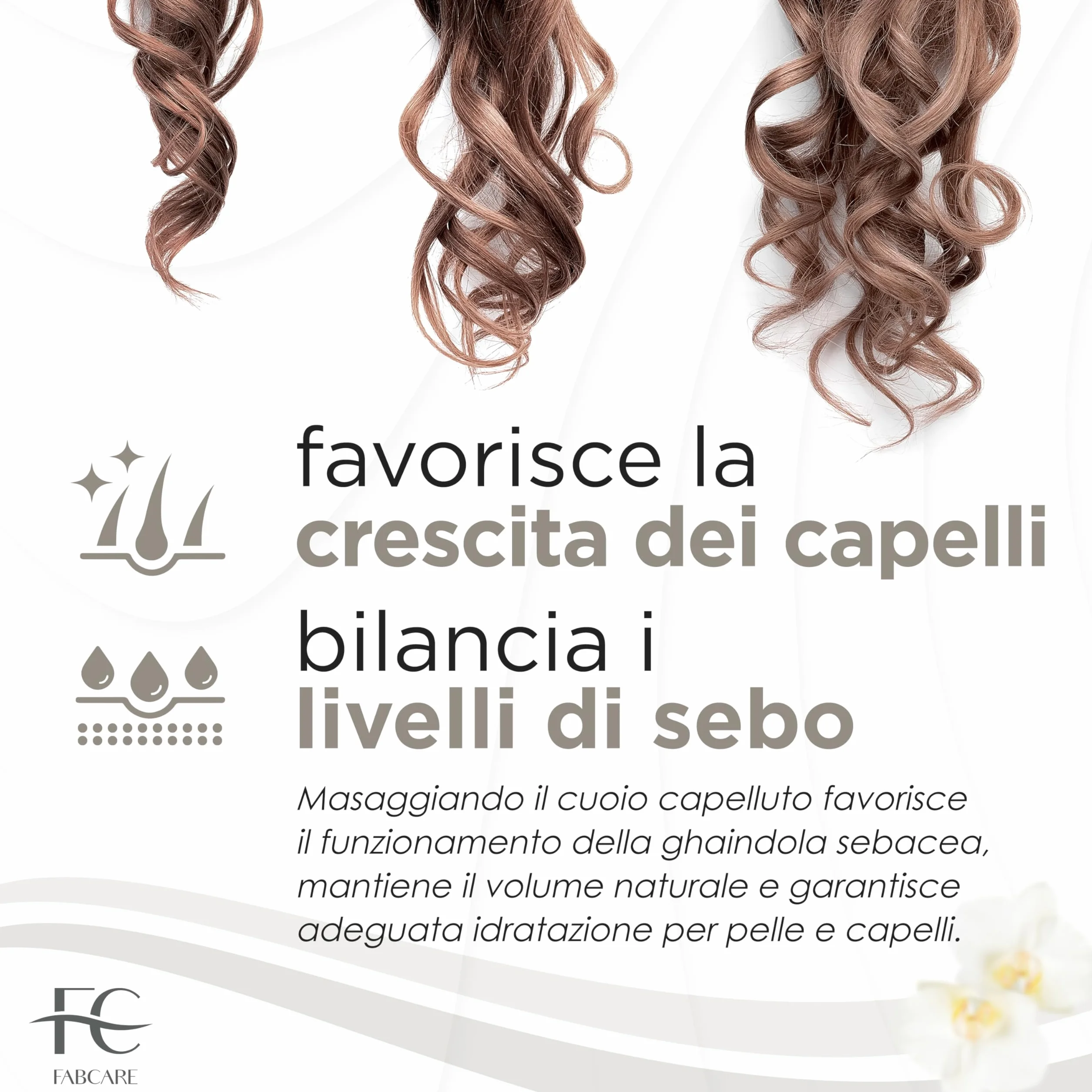 FABCARE Massaggiatore Cuoio Capelluto, Spazzola Massaggio in Silicone, Steli di Grano, Capelli Asciutti e Bagnati, Beige