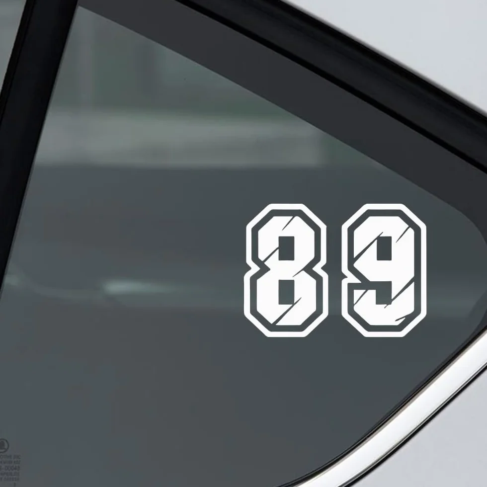10 adesivi impermeabili in vinile da 10 cm, con numeri da 0 a 9, adatti per auto, moto, laptop, furgoni, finestre, porte, pareti | #DZ213 (bianco)