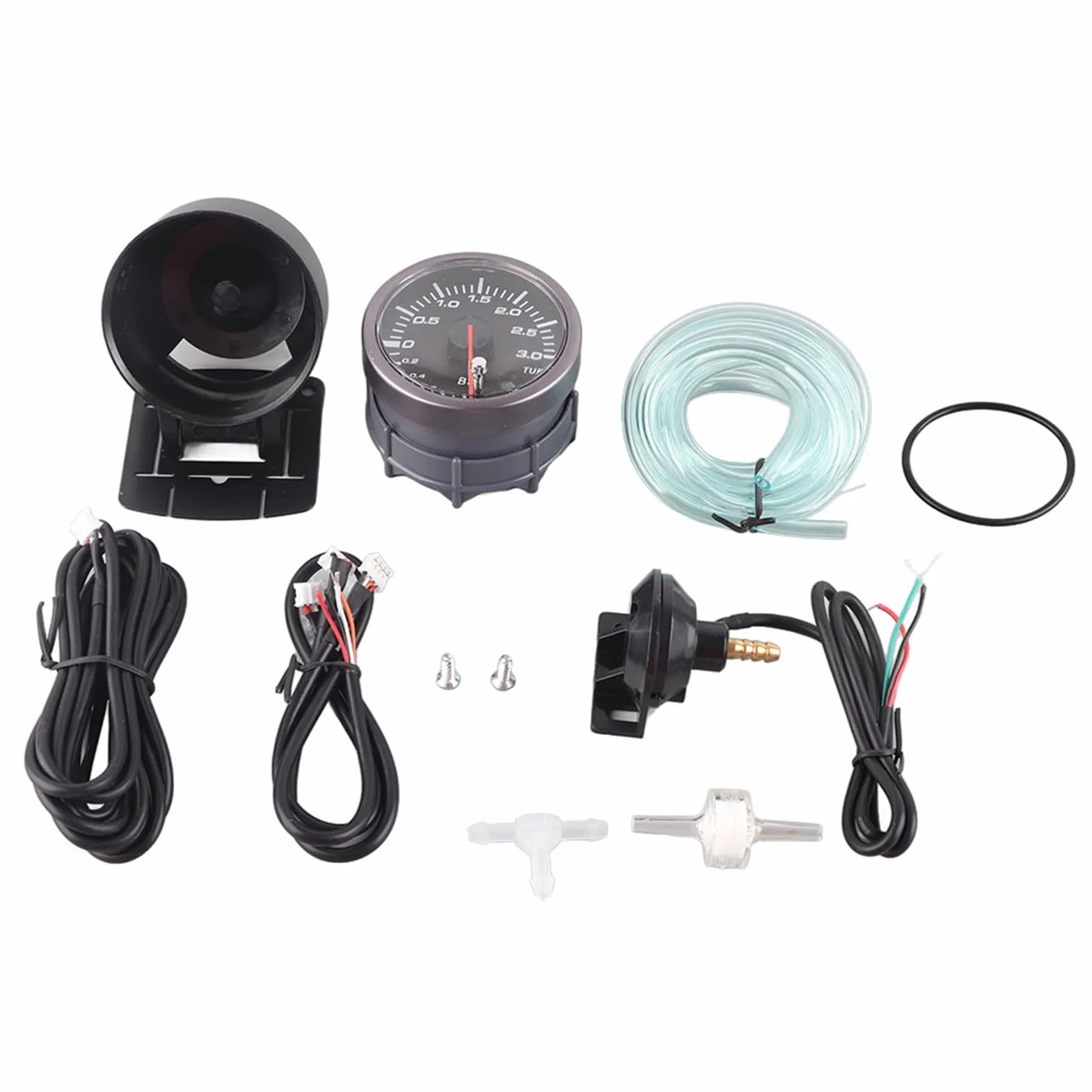 Manometro dell'olio Indicatore di pressione di carica turbo 60 mm 3,0 bar DC12 V per auto camion moto