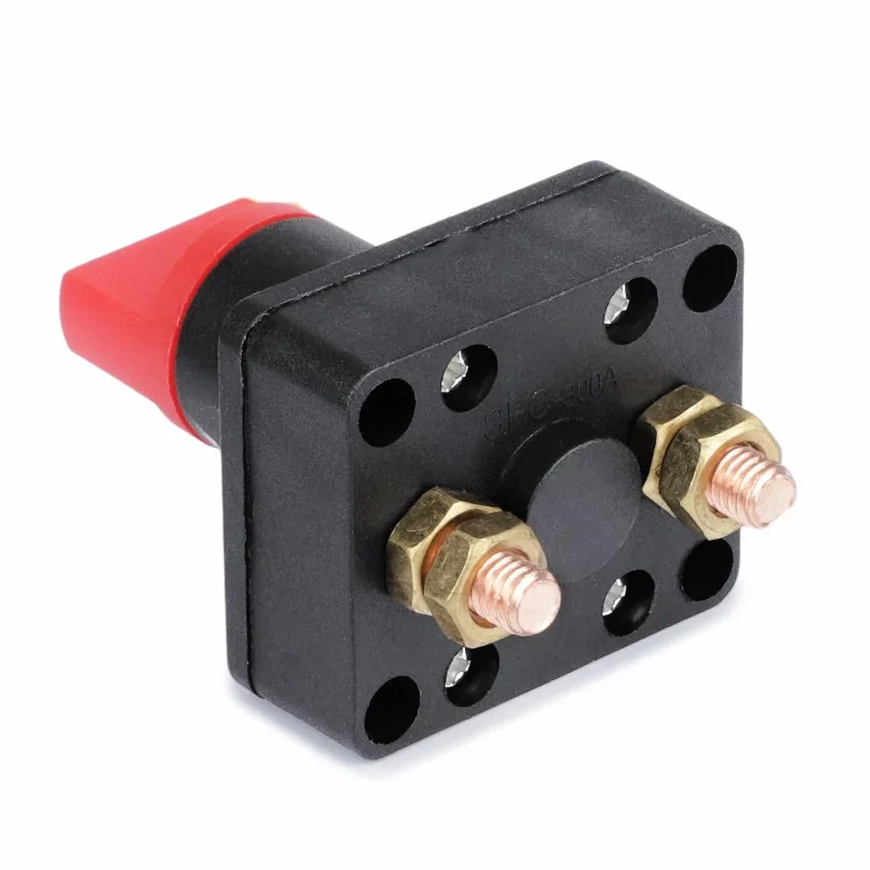Greluma 1 pezzo Isolatore rotante di disconnessione della batteria, interruttore di interruzione dell'alimentazione da 12-24 V per auto, barca, furgone, camion, camper, roulotte
