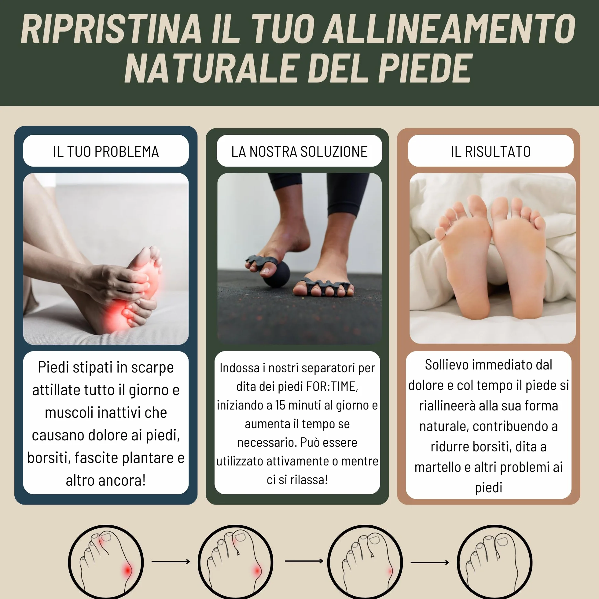 Separatore Dita Piede per Alluce Valgo – 1 Paio Distanziatore in Silicone Morbido