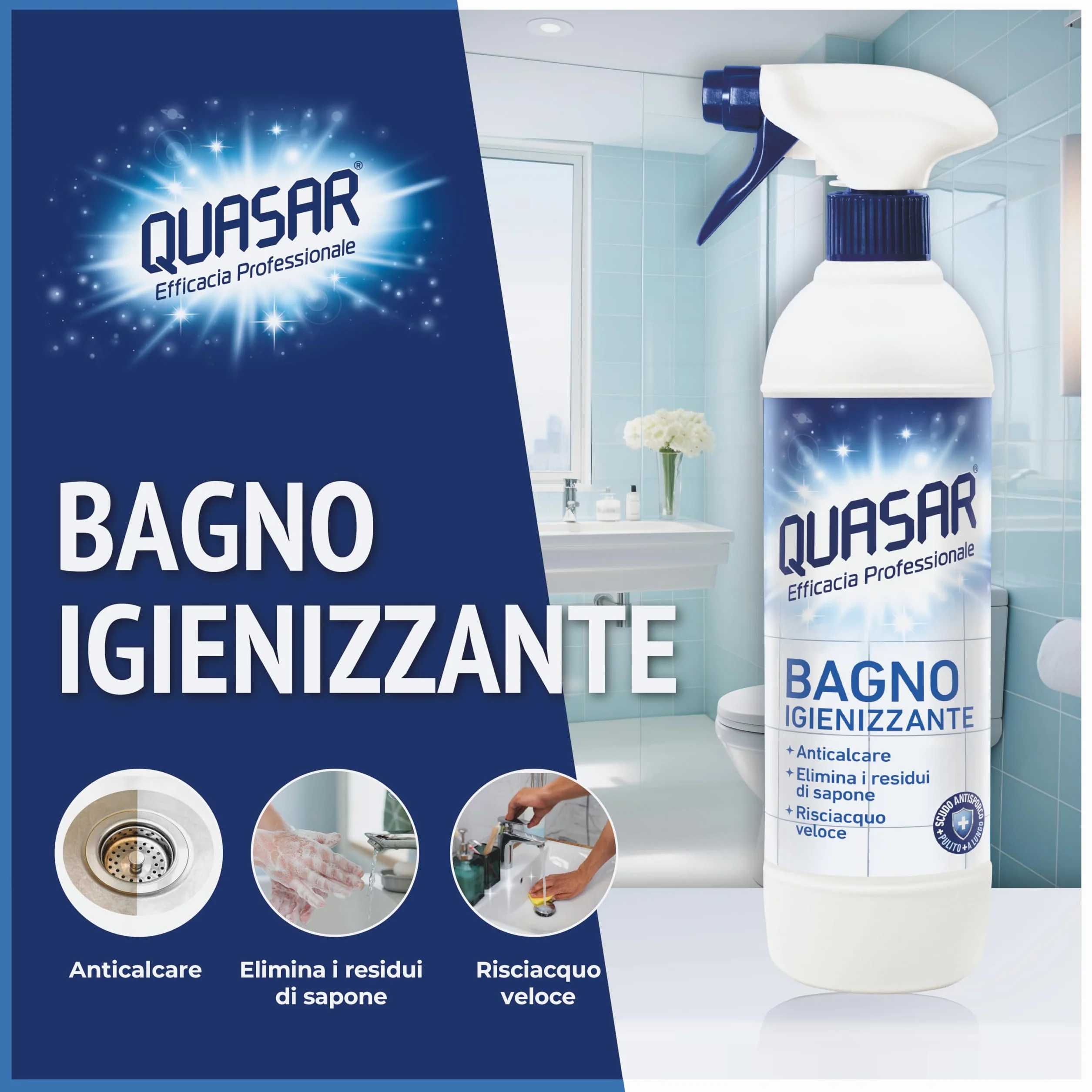 Quasar Bagno Igienizzante Anticalcare 680 ml