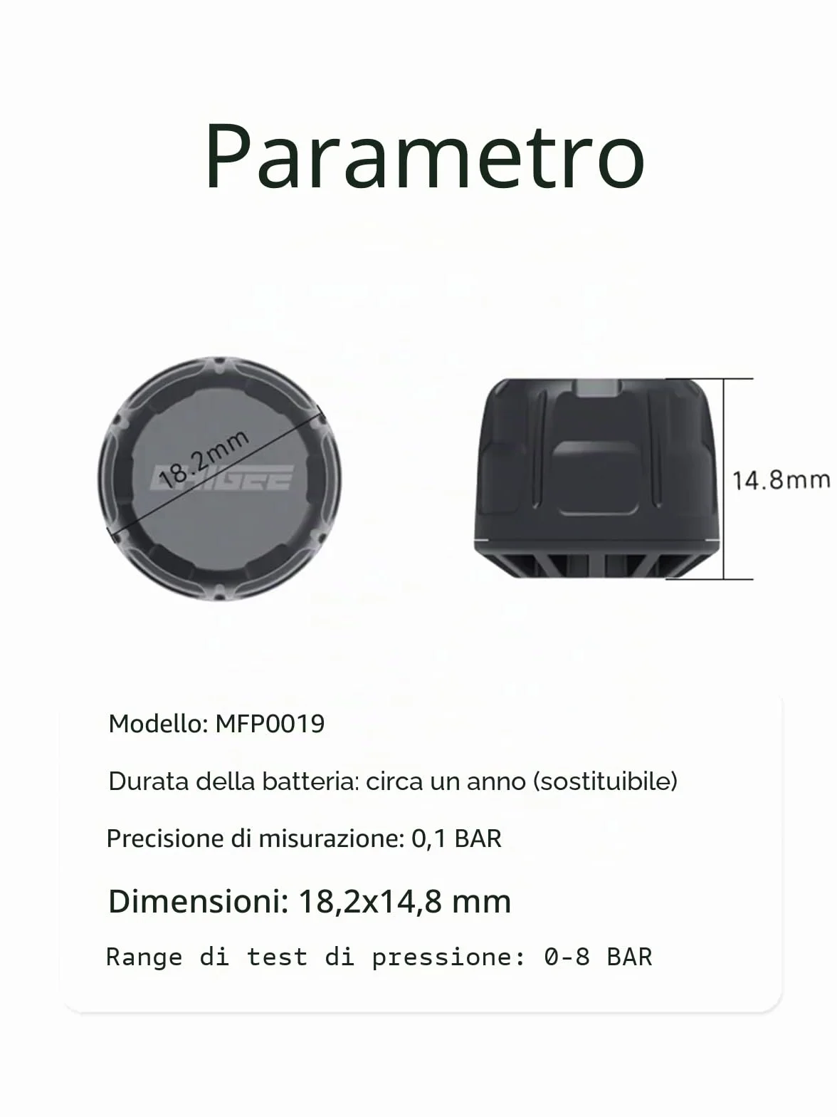 MFP0019 Sensore Pressione Gomma Esterno per Serie CHIGEE per AIO-5 & AIO-6, CHIGEE per AIO-5 Play for BMW AIO-5 Play AIO-5 Lite AIO-6 LTE AIO-6 Max