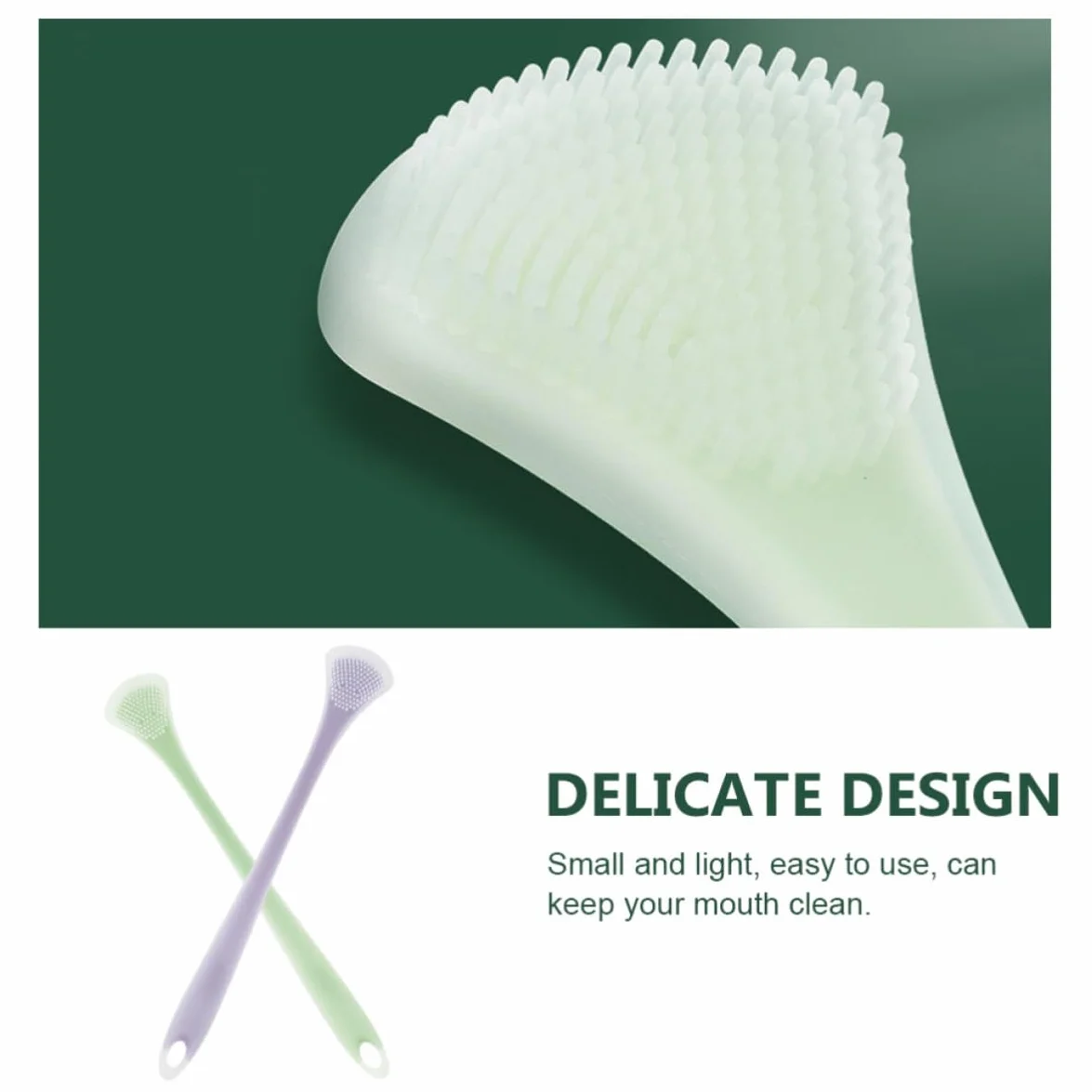 Raschietto Pulisci Lingua in Silicone e Nylon 2 Pezzi per Adulti Strumenti per Pulizia Linguale