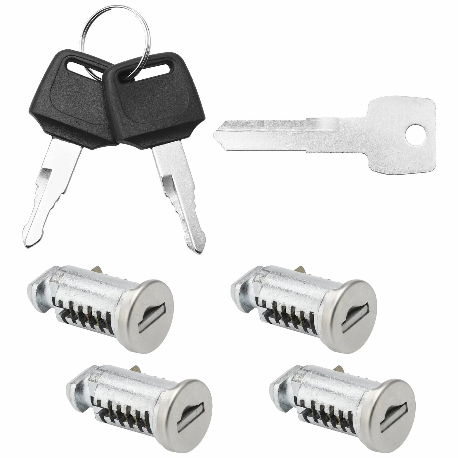 APOMOONS 4 Pezzi Anelli di Bloccaggio per Thule, Serratura di Sicurezza con 2 Chiavi e 1 Chiave di Controllo, Sistema a Chiave Unica per Portapacchi Box da Tetto Traverse