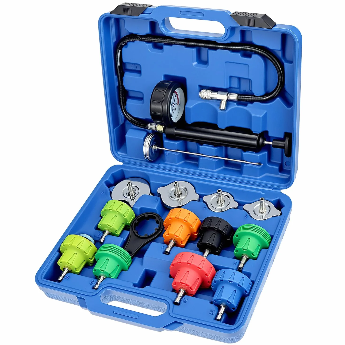QWORK® Kit Tester Pressione Radiatore Rilevatore Perdite Pompa Sistema di Raffreddamento