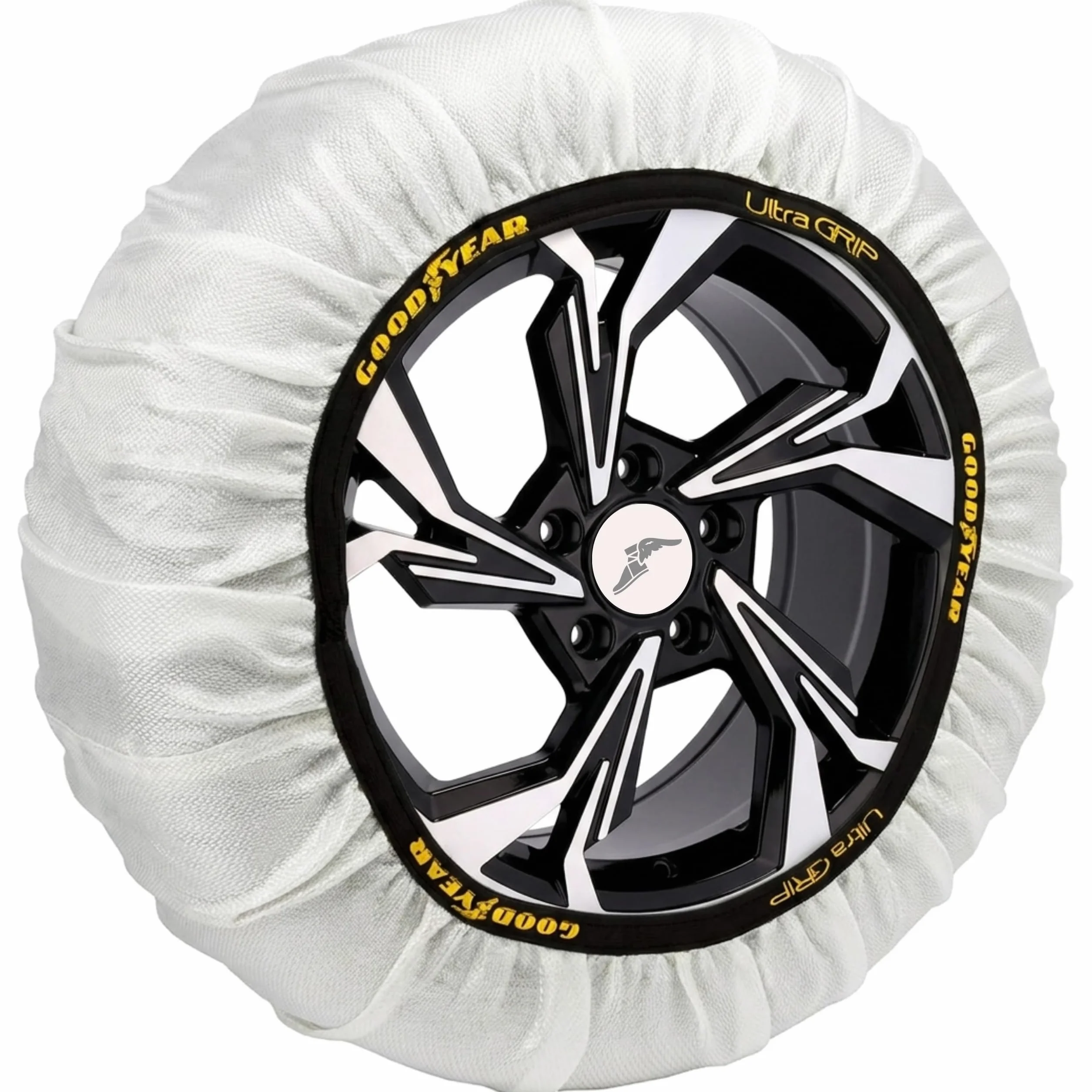 Goodyear Set di 2 Catene da Neve in Tessuto per Auto Goodyear Ultra GRIP TAGLIA XL, Specifico per il Funzionamento del Veicolo, Tessile, Bianco, per R14 - R21 (Misure Dettgliate All’interno)