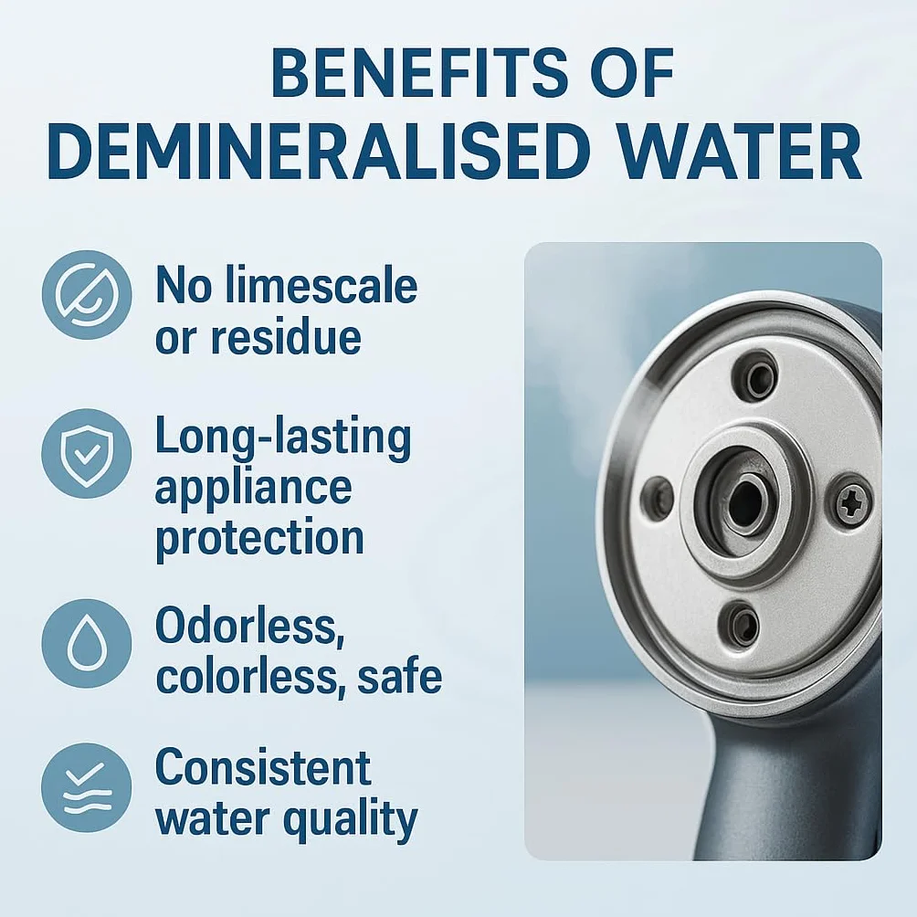 GiDeli Acqua demineralizzata 2x1L distillata per ferro da stiro, batterie, refrigeratore