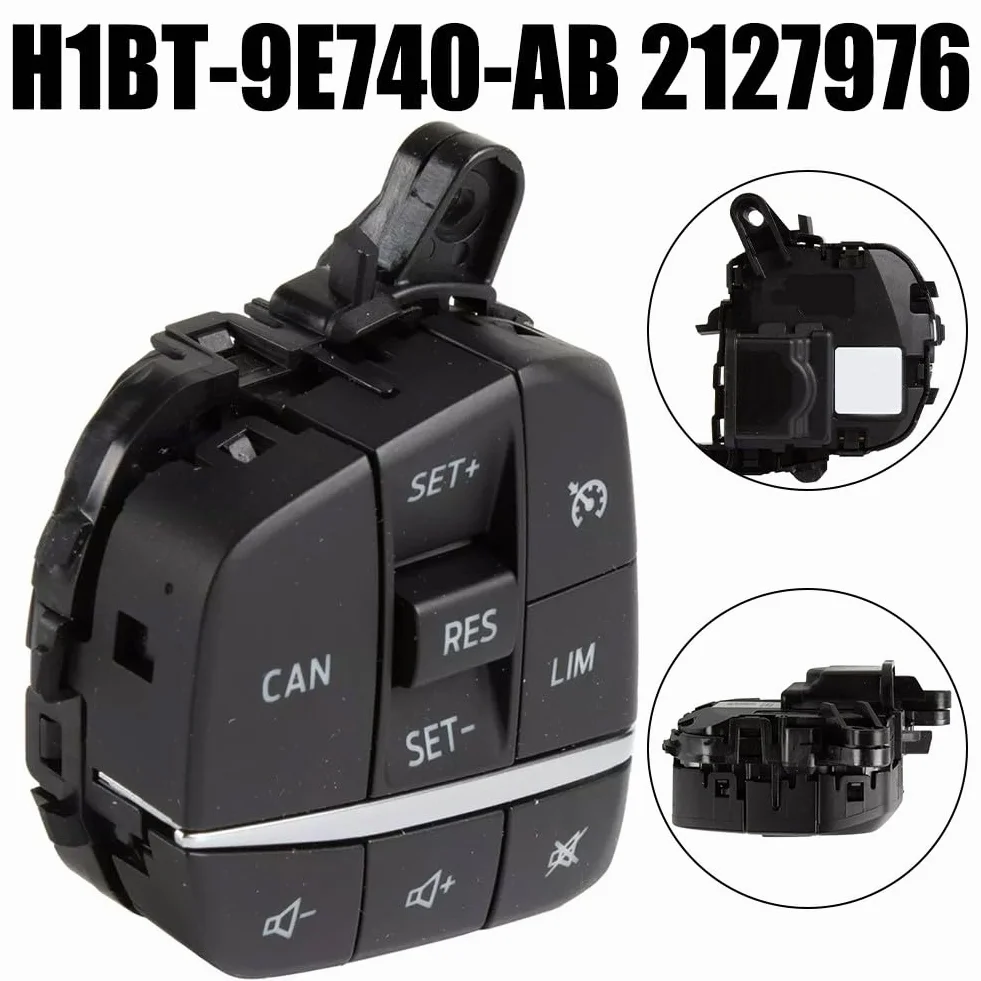 Interruttore volante sinistro per Focus per Fiesta Custom 2009-2024 per sostituzione con OEM H1BT-9E740-AB, ABS nero