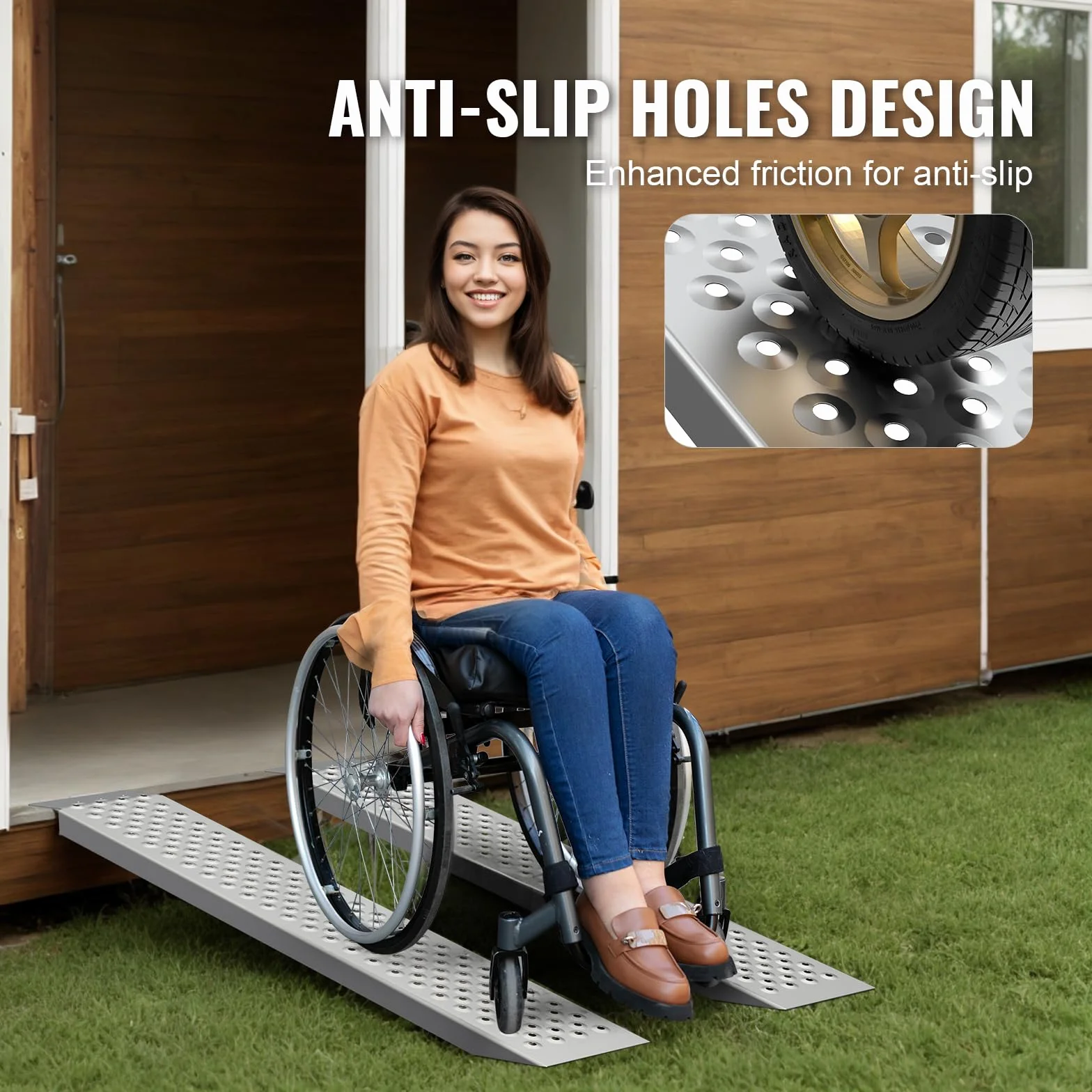 VEVOR Rampa di accesso, Rampa di carico, Rampa per auto 680 kg, Binario di carico, Rampa di carico per auto 2160 x 1375 mm, Rampe 2 pezzi per moto, rimorchio, ATV, UTV, trattore da giardino, Tosaerba