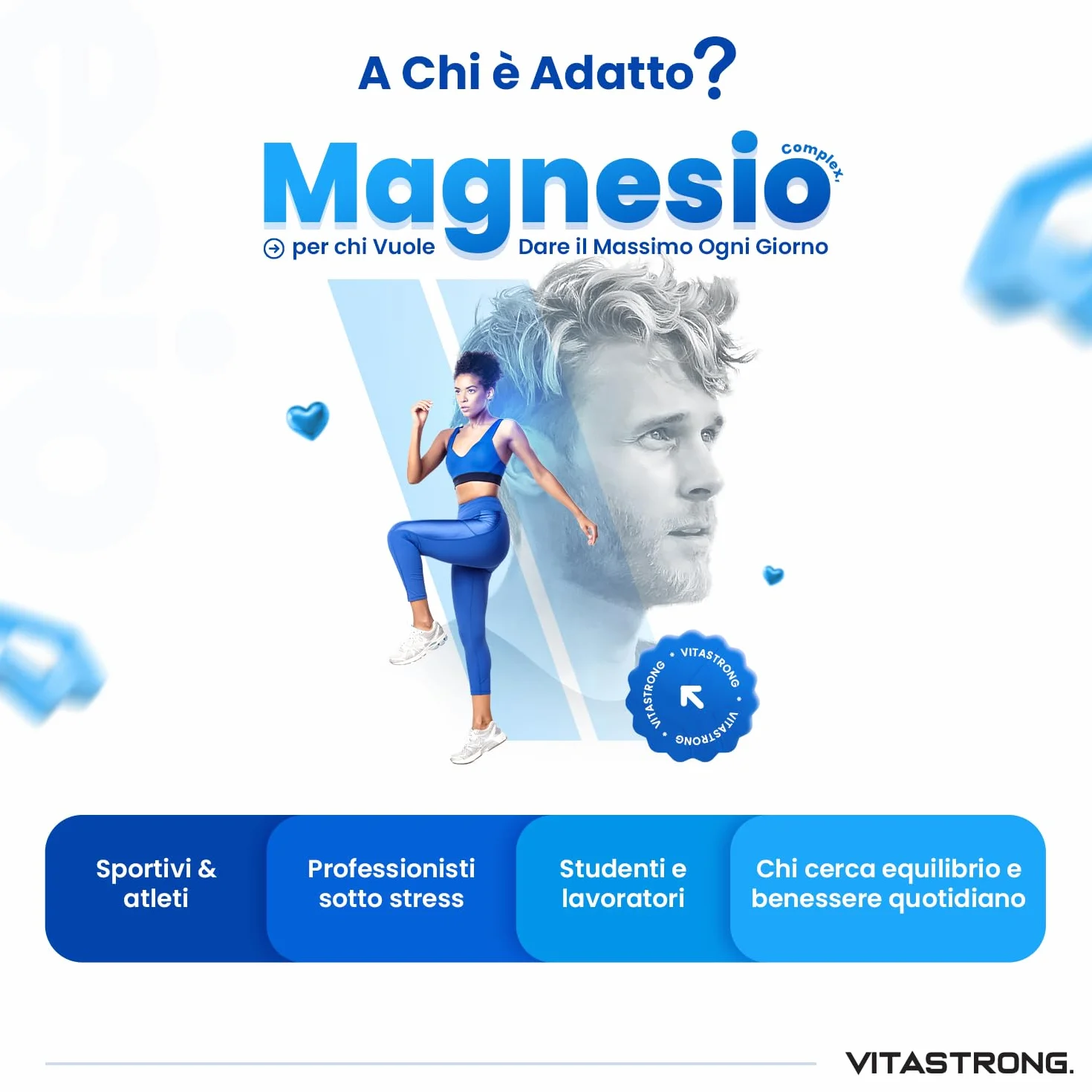 MAGNESIO COMPLETO 400mg 5 in 1 Magnesio Bisglicinato Citrato Pidolato Malato Carbonato Integratore Antistress