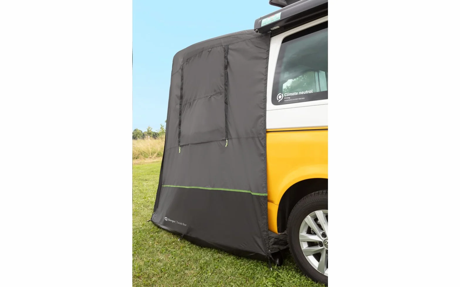 BERGER Tenda Posteriore Tonale per Van, Impermeabile con Zanzariera, Protezione UV+ Spazio Extra