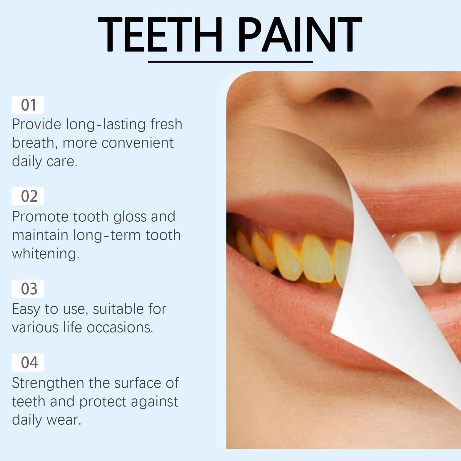 Miraloud Tooth Polish - Instant Clean Smile, Natural Teeth Whitening Paint, Portable & Long-Lasting, Gentle Care Naturals Formula ToothPaint (1PC)