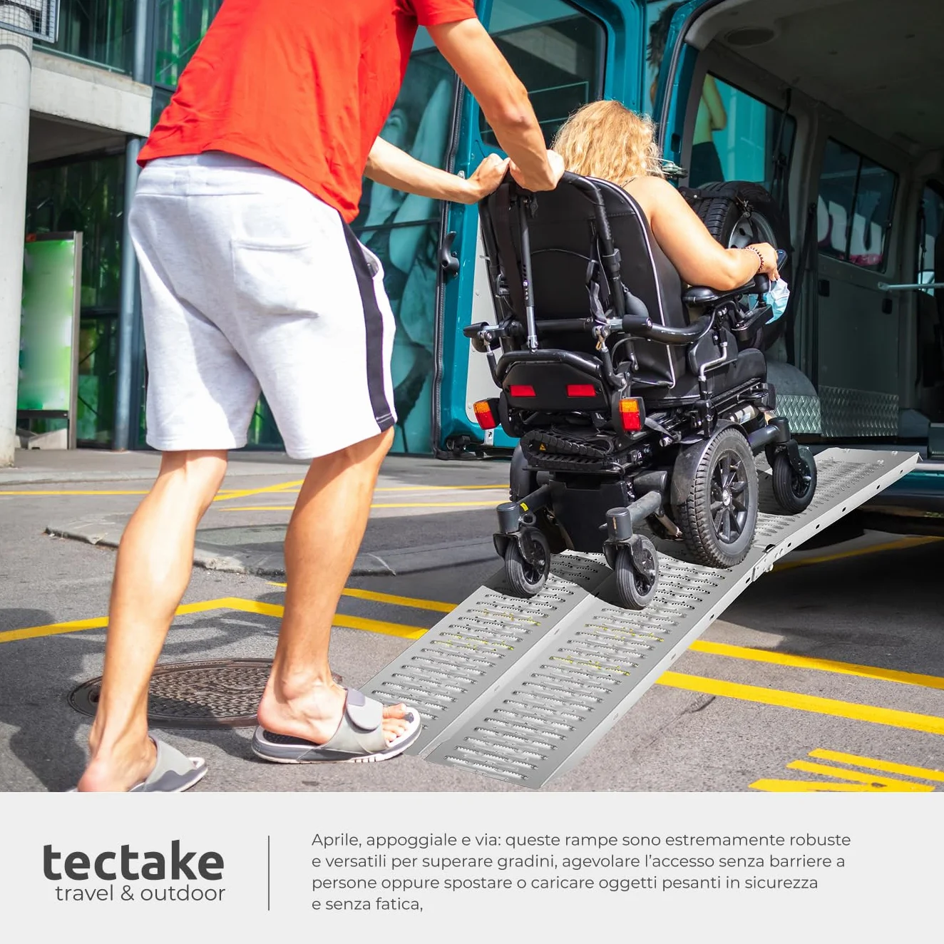 Tectake Rampe di Carico Pieghevoli in Acciaio Zincato 186 cm 400 kg