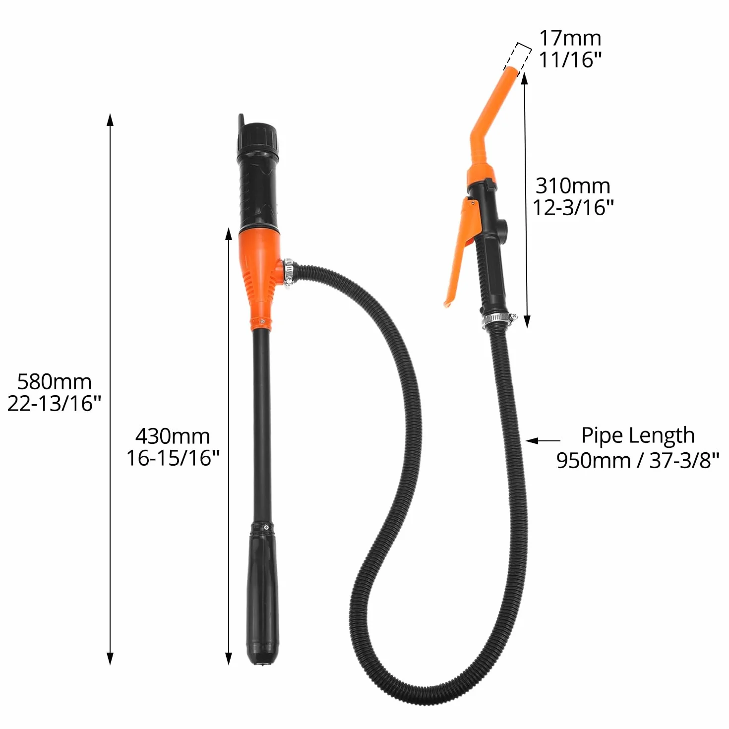 QWORK® Pompa di Carburante, Pompe di trasferimento Portatili con ugello a Fermo rapido e Controllo del Flusso, per Olio, Diesel, Benzina