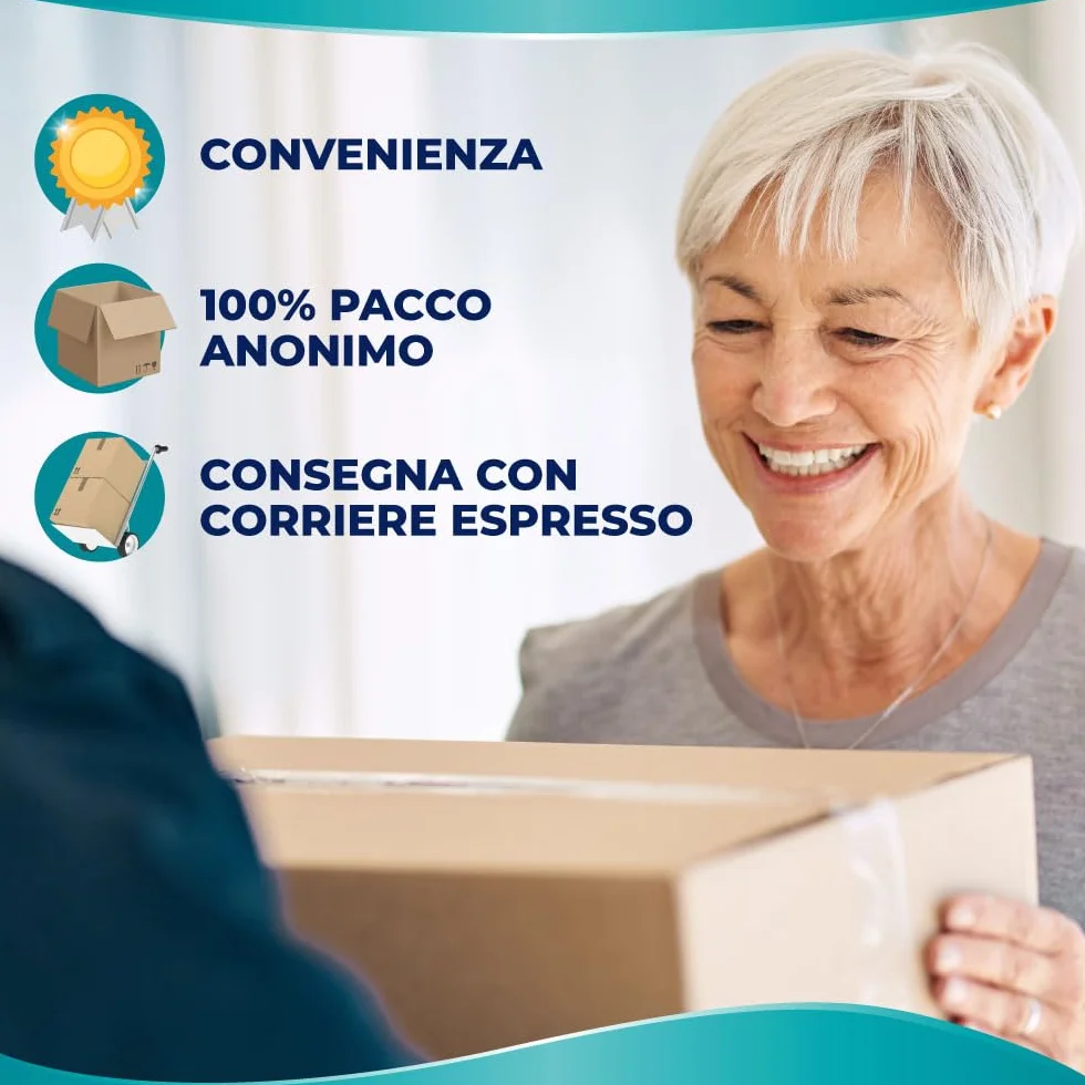 Pannoloni Sagomati Assorbenti Incontinenza Donna Uomo 100% Traspirante Zero Odore 4 Confezioni da 12 Unità
