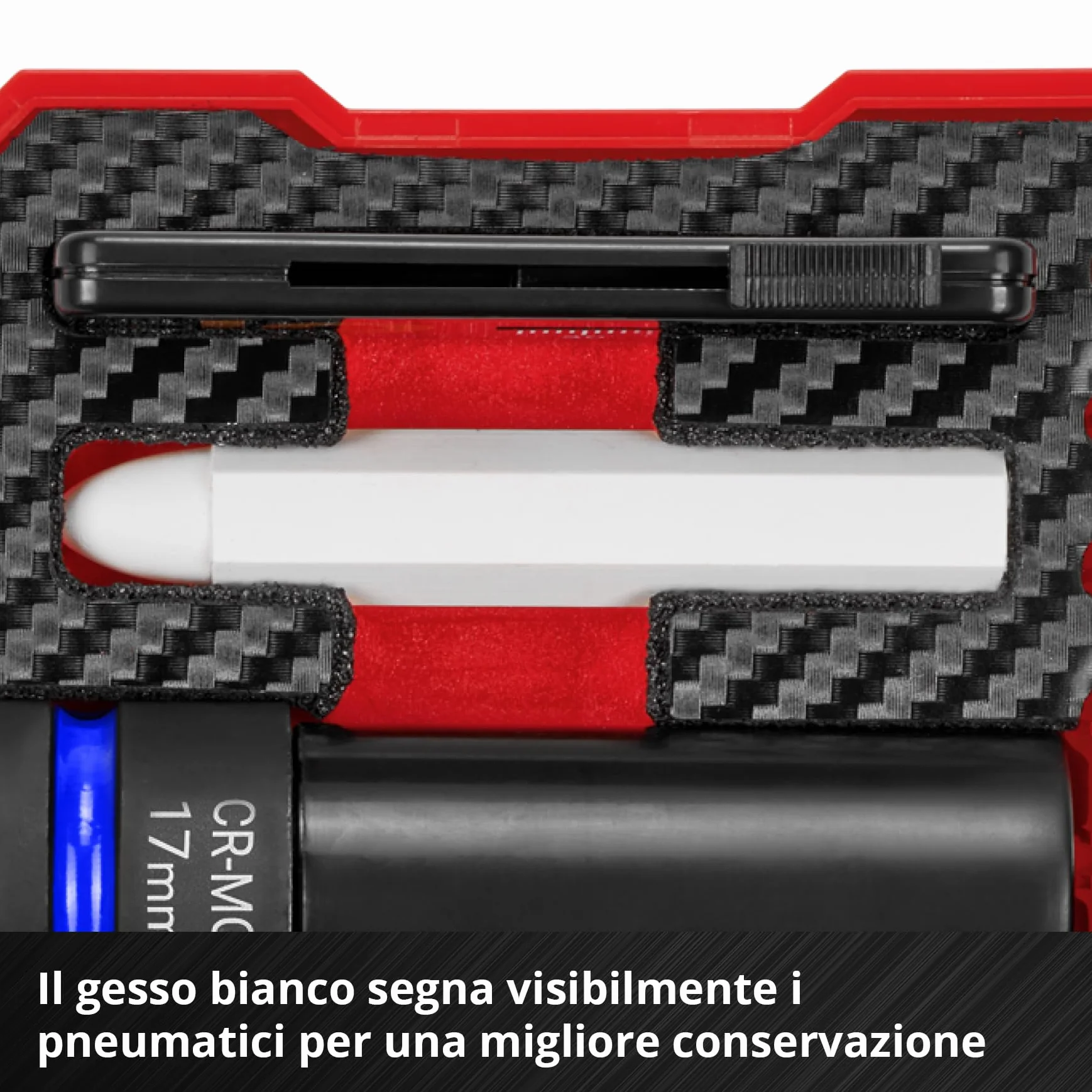 Original Einhell set impact auto 5 pezzi protezione cerchio CrMo 17/19/21 mm 80 mm 1/2"