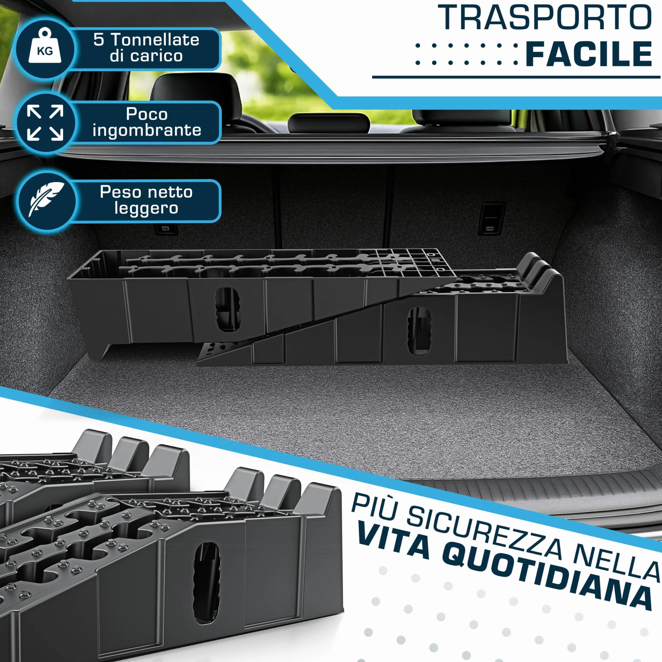 Rampe auto 2 pezzi 5t antiscivolo sollevamento per garage officina camion