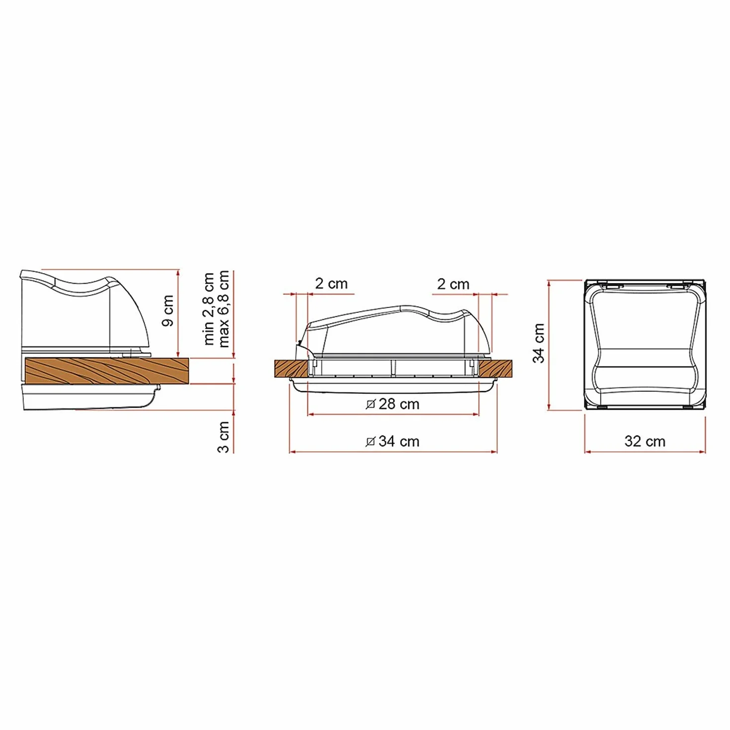 Oblò Vent 28 F Crystal Fiamma Interno Bianco Neutro Zanzariera Bagno Camper Van