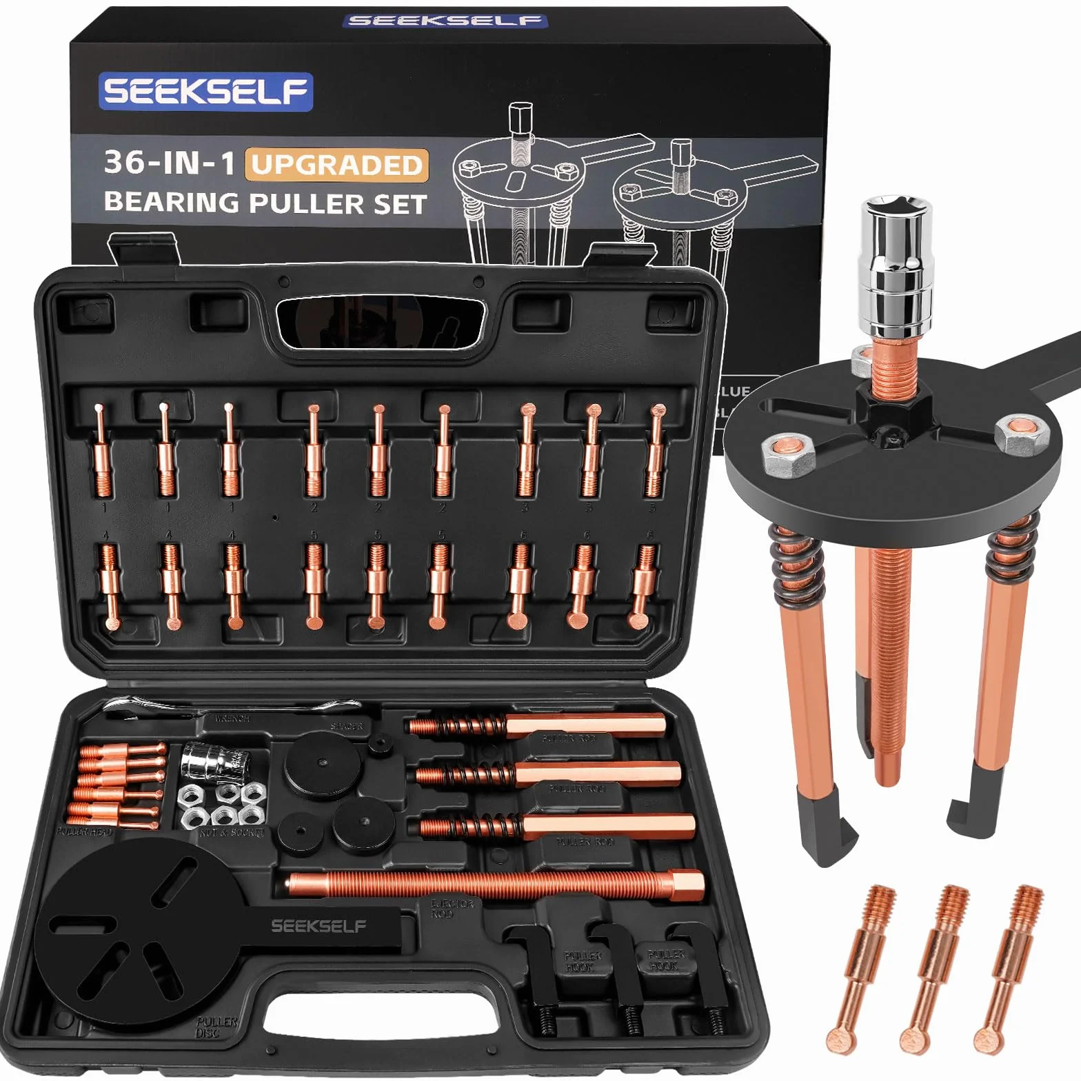Kit Estrattore Cuscinetti Interni 36 in 1, Set Separatore Cuscinetti, Estrattori Ingranaggi