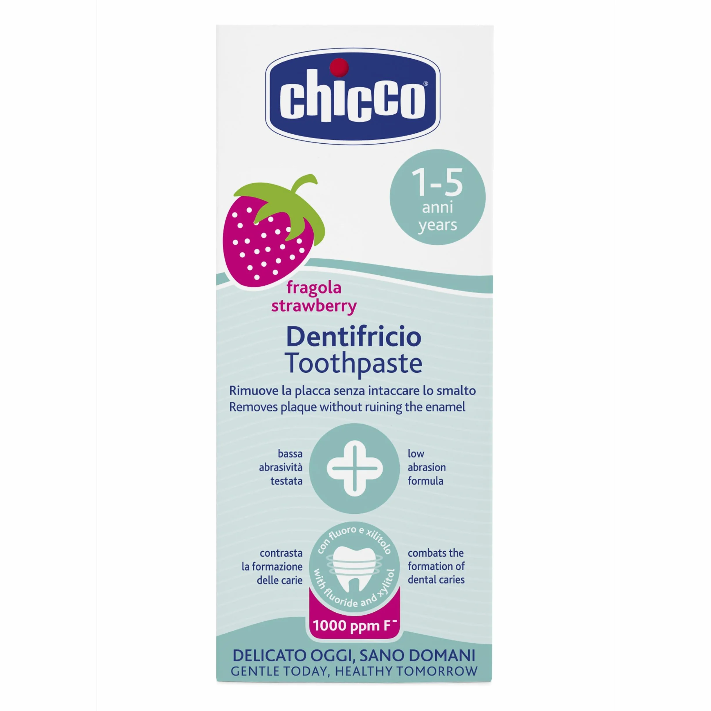Chicco Dentifricio Bambini Fragola 50 ml 1+ Anni Bassa Abrasività Fluoro Xilitolo