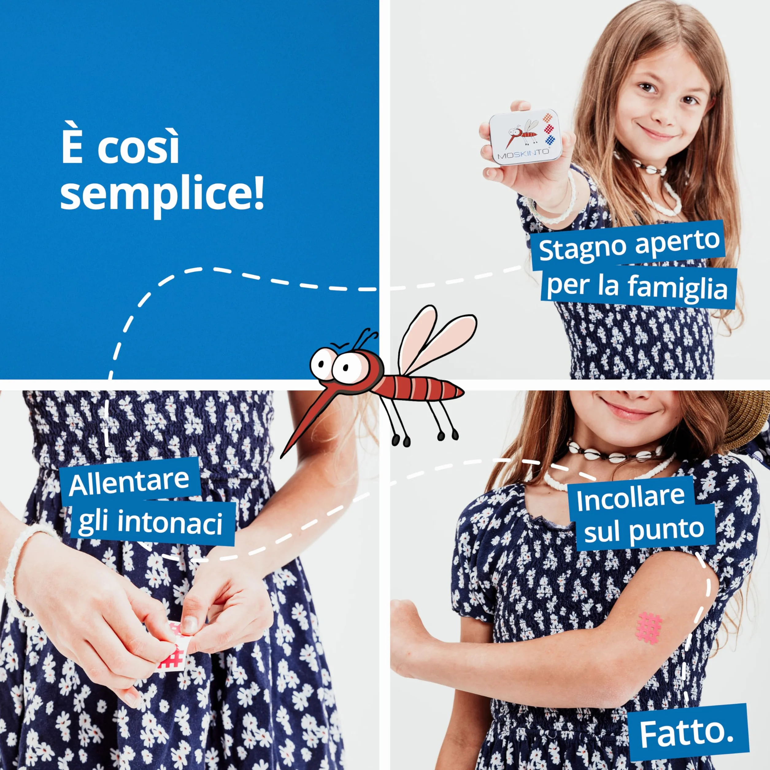 Moskinto Cerotti Antizanzare 42 Pezzi Impermeabili Anallergici per Bambini e Adulti