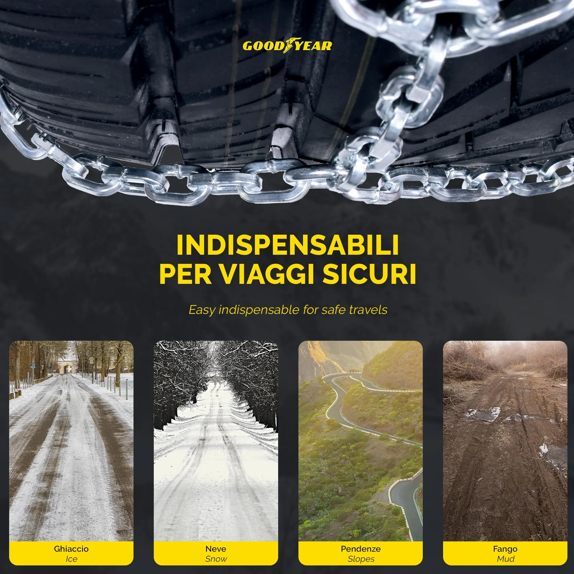 Goodyear Catene neve 12 mm 225 SUV furgoni camper 4x4