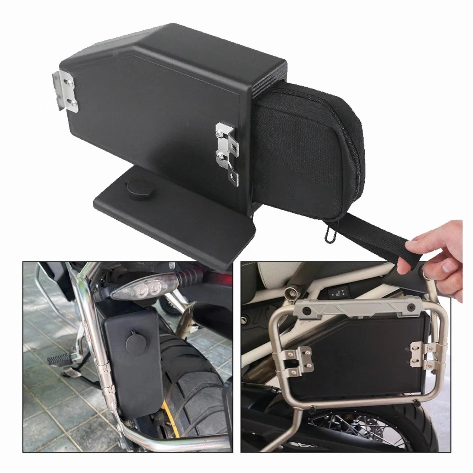 Tnbru Borsa Porta Attrezzi per Motocicletta ABS 5L Montaggio Su Sedile Nero