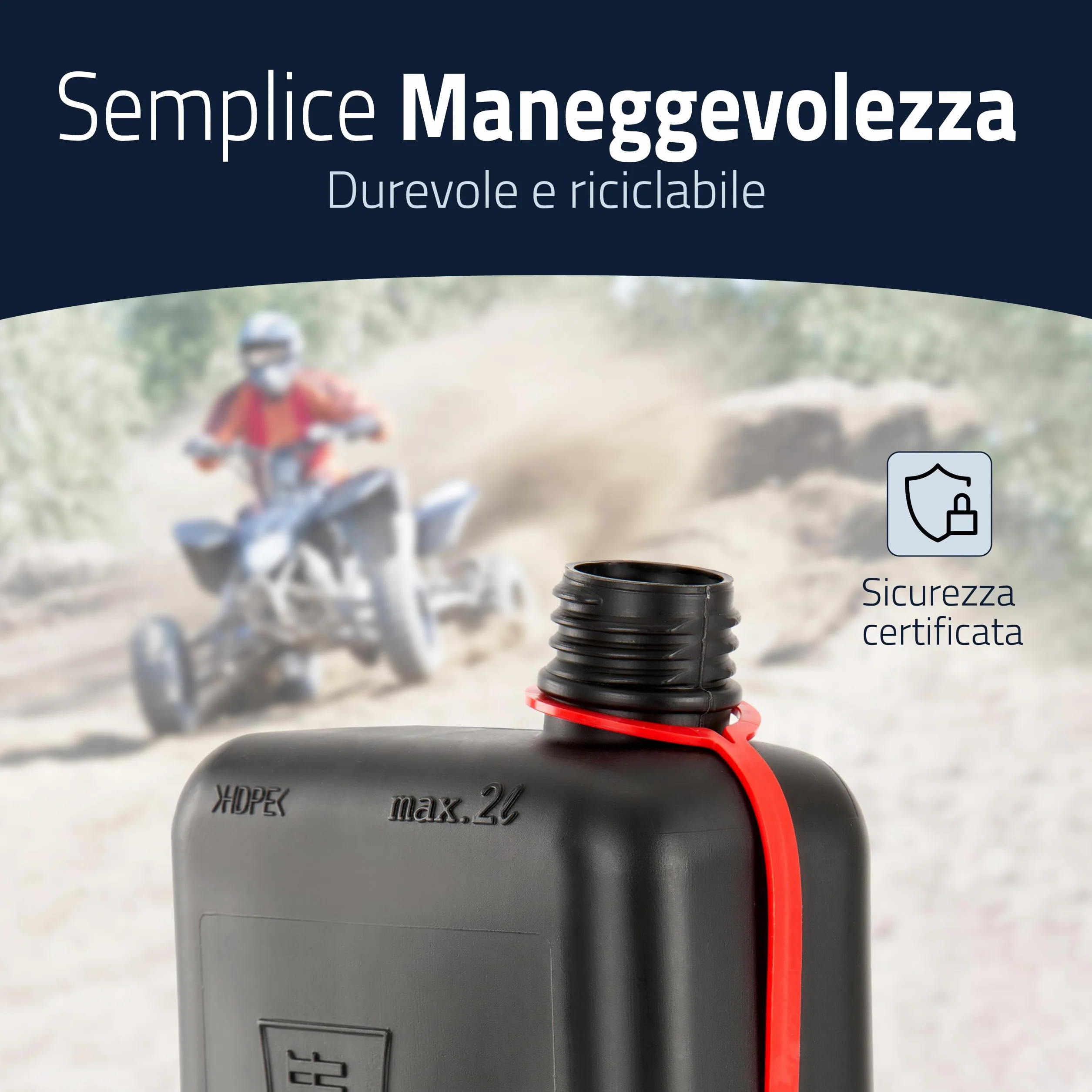 hünersdorff Tanica carburante 2 l HD-PE TÜV Germania nero