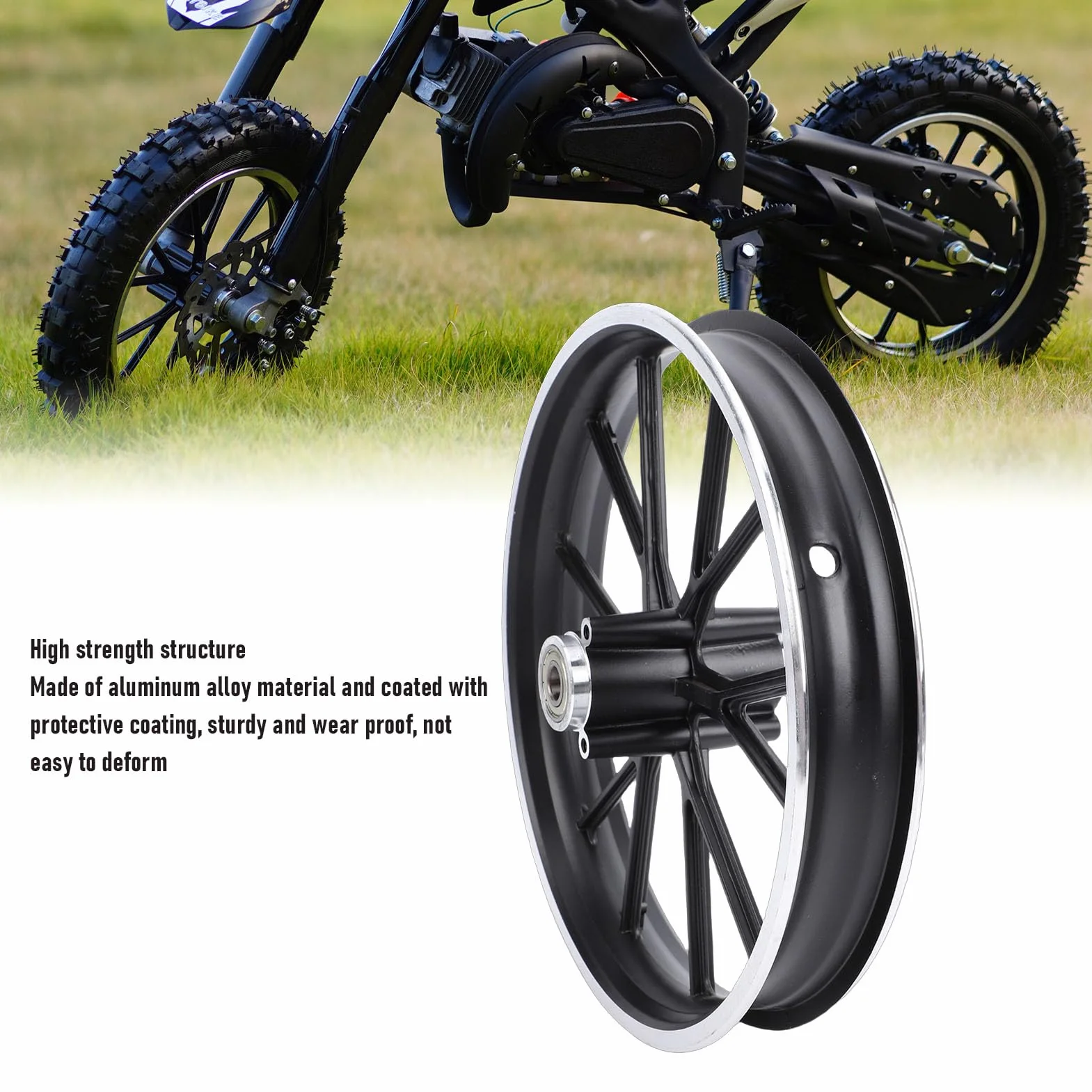 Cerchio in Lega di Alluminio 2.50-10 per Mini Bici Elettrica Pocket Bike Dirt Bike Ruota Posteriore 10 Pollici