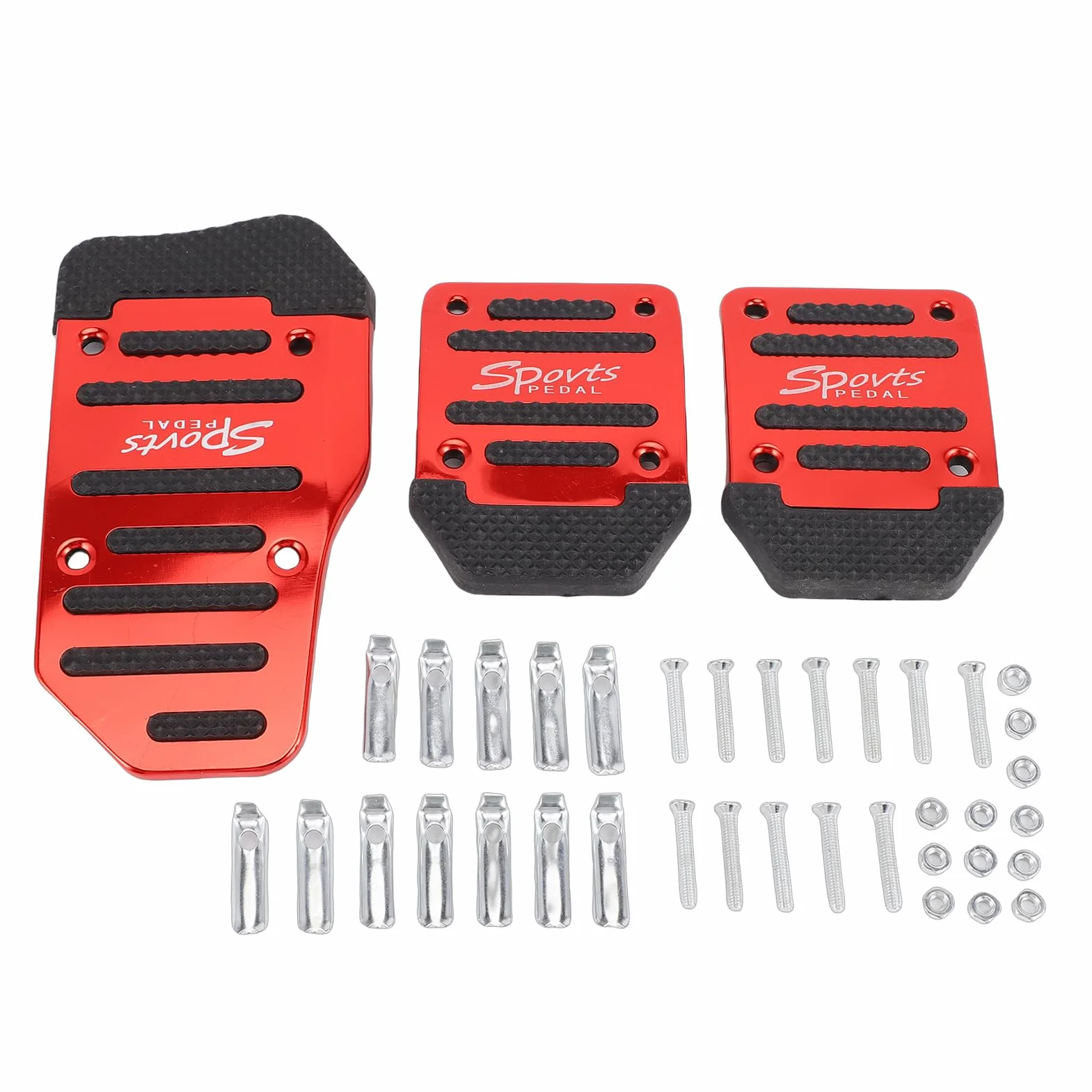 Walmeck Pedali Auto Lega Alluminio Antiscivolo Frizione Freno Gas Universale Manuale