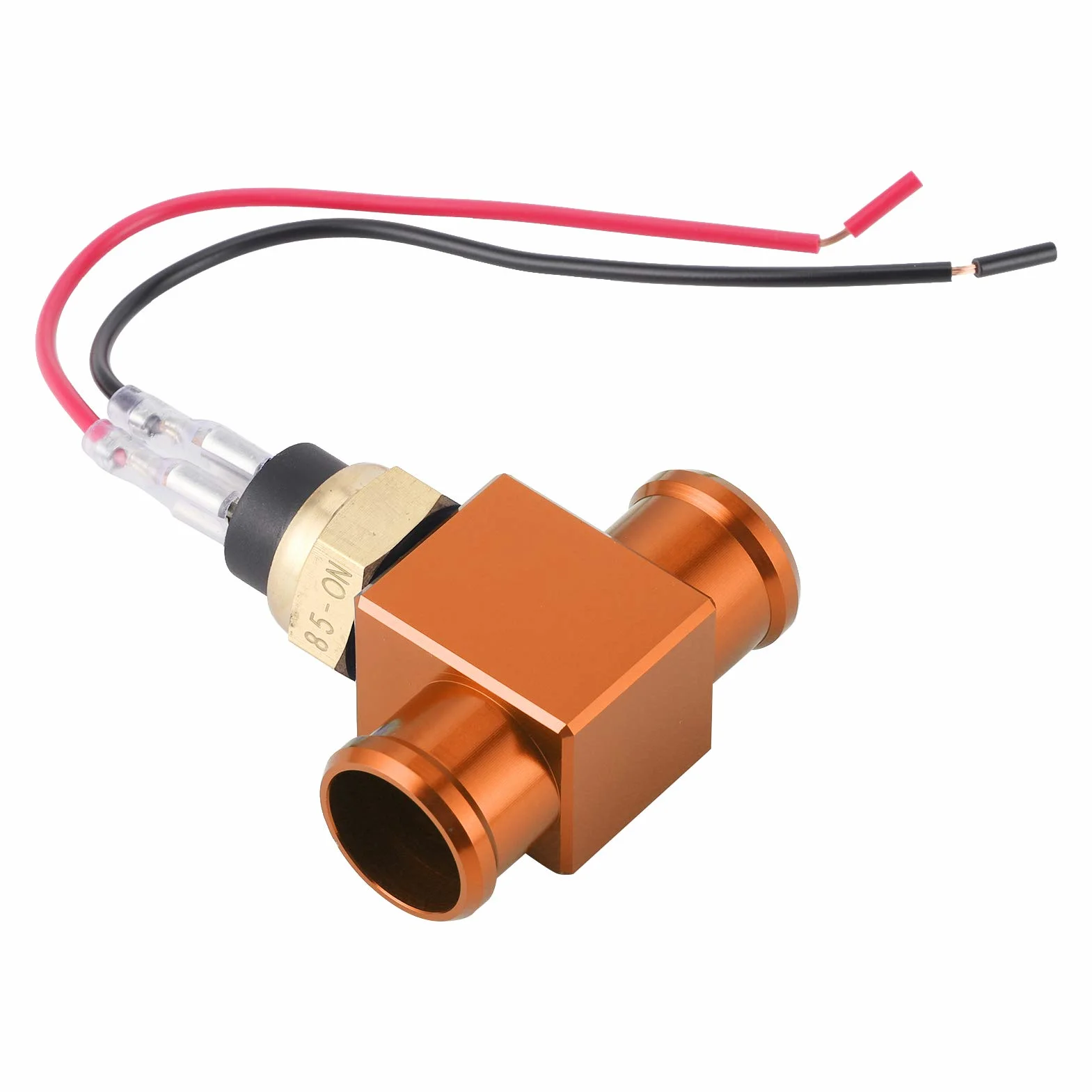 Interruttore di temperatura, termostato in lega di alluminio Interruttore temperatura acqua Radiatore Sensore temperatura ventola refrigerante Sensori temperatura per moto ATV Fuoristrada(arancia)