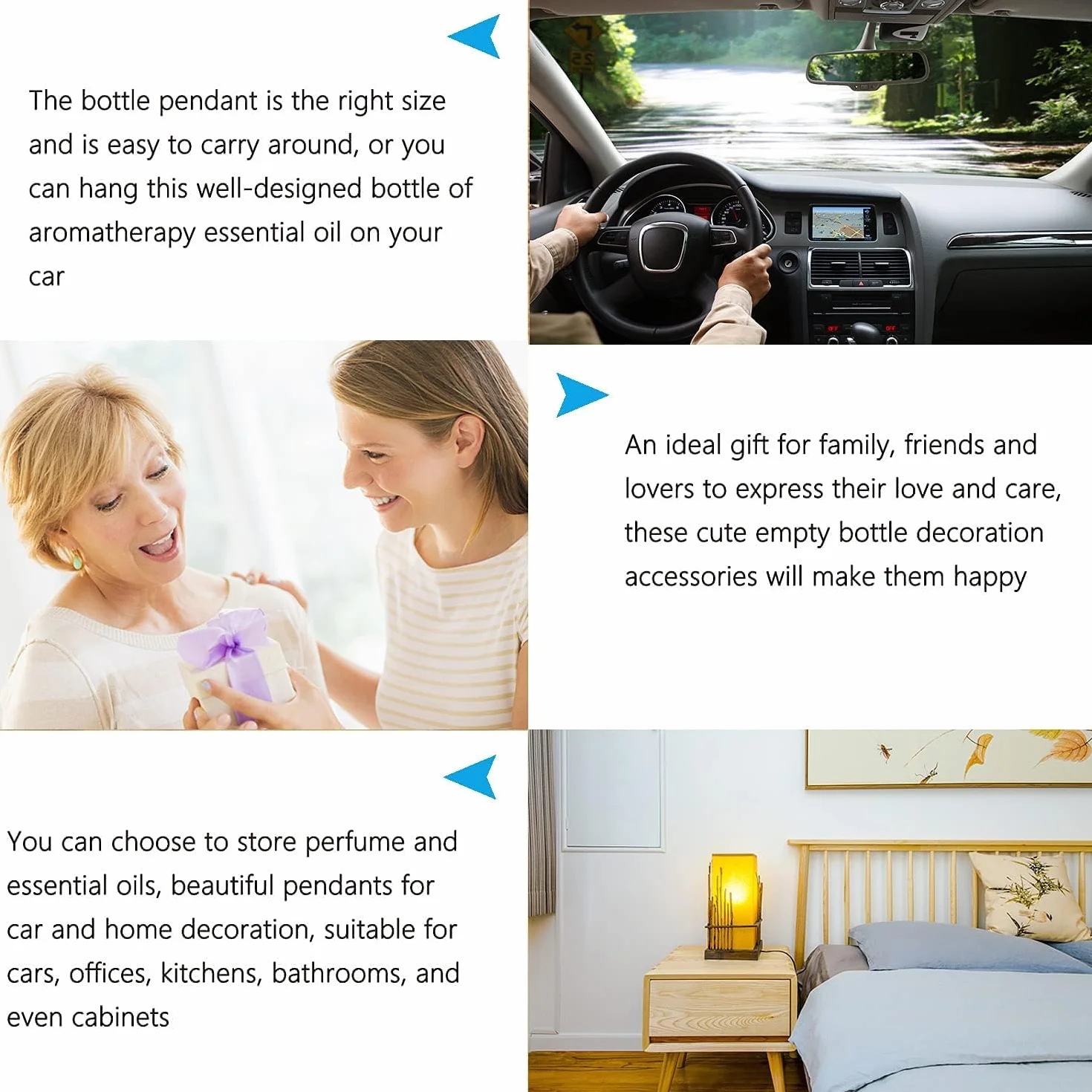 Bottiglia Deodoranti per Auto Vuota 30 Pcs Diffusore Olio Aromaterapia Retrovisore Specchio Décor