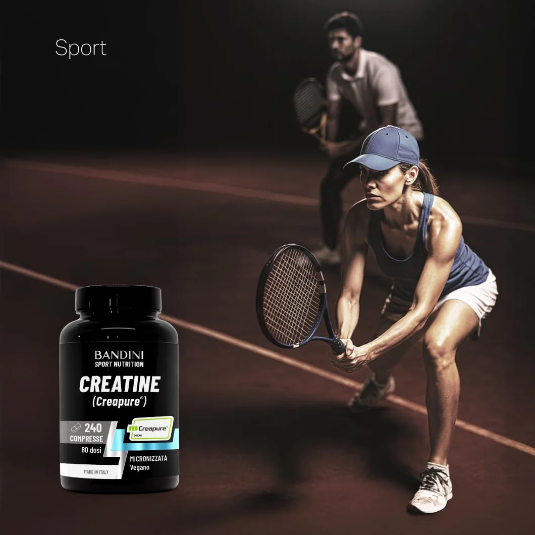 Bandini Creatina CREAPURE Monoidrata 240 Compresse - Integratore per Allenamento, Sport, Palestra - Micronizzata 100% Vegan - Creatine Monoidrato per ATP e Recupero