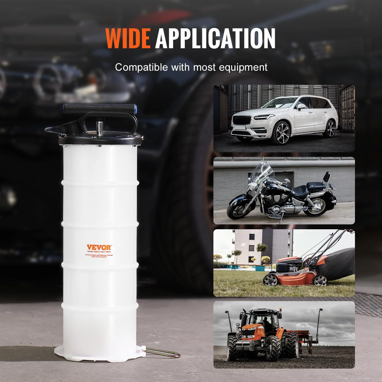 VEVOR Estrattore di Fluidi Pompa a Vuoto per Cambio Olio 6,5L Kit Aspiraliquidi Auto