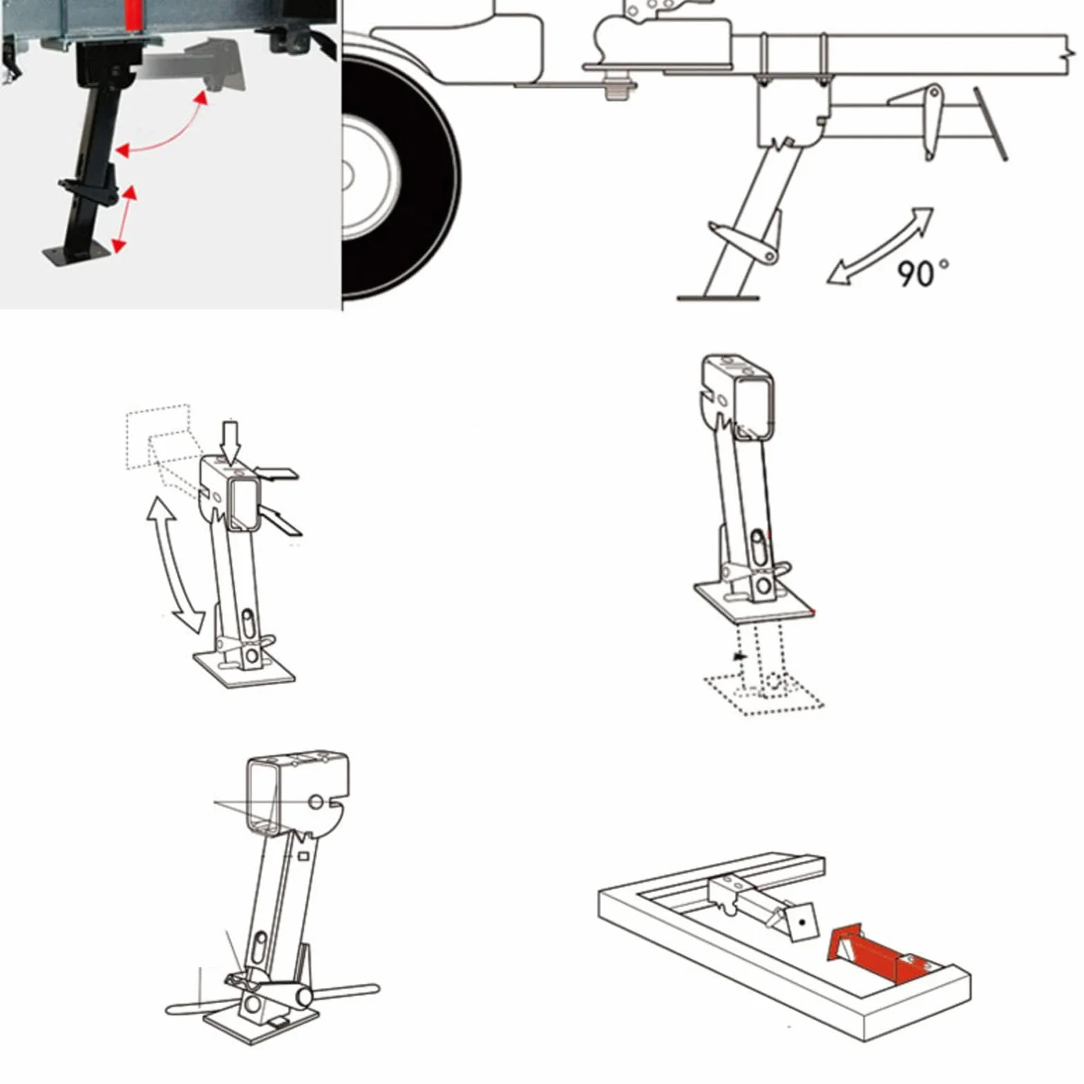 Cocoarm Stabilizzatore per cric, 2 cric telescopico con cerniera, regolabile, supporto stabilizzatore 650 lb, capacità di carico 1000 lb