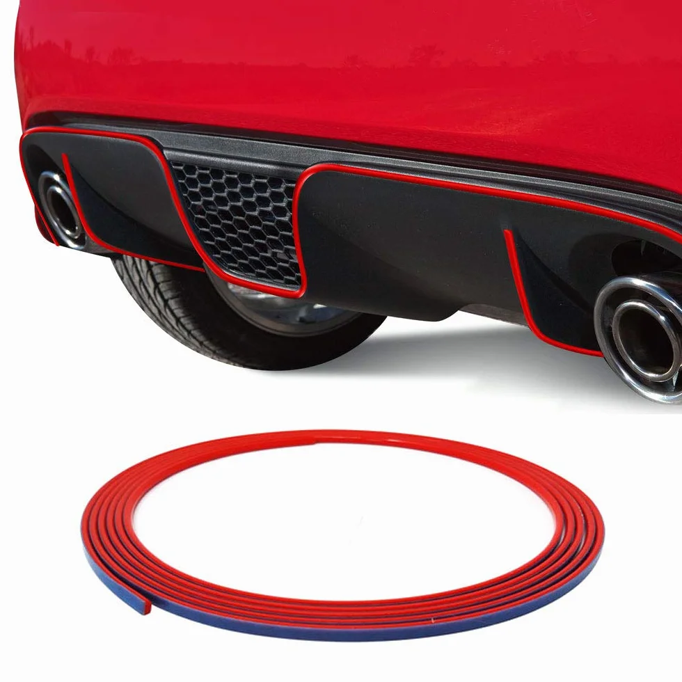 4R Quattroerre.it Profilo Adesivo per Paraurti Posteriore Fiat 500 Abarth, Rosso