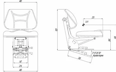 Sedile RM30 con sistema a molla per trattore, ruspa, sedile per conducente