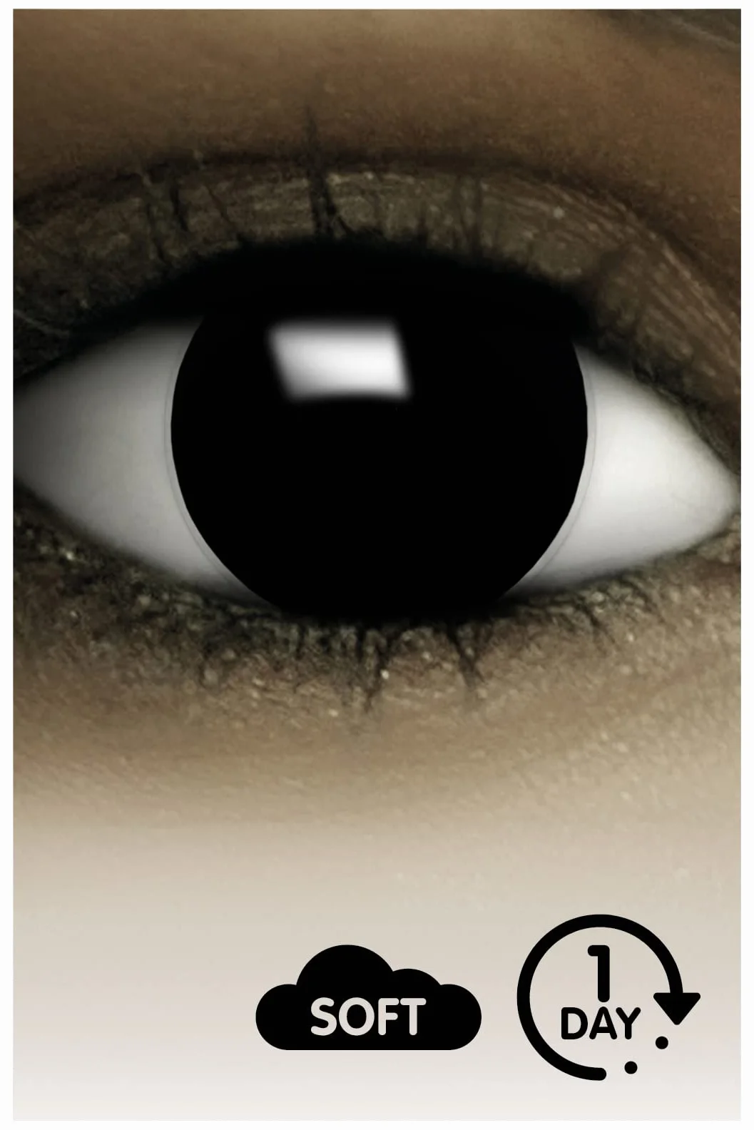 FXCONTACTS Lenti a contatto colorate STREGA NERA, 2 pz (1 paio) – Ideali per Halloween e carnevale