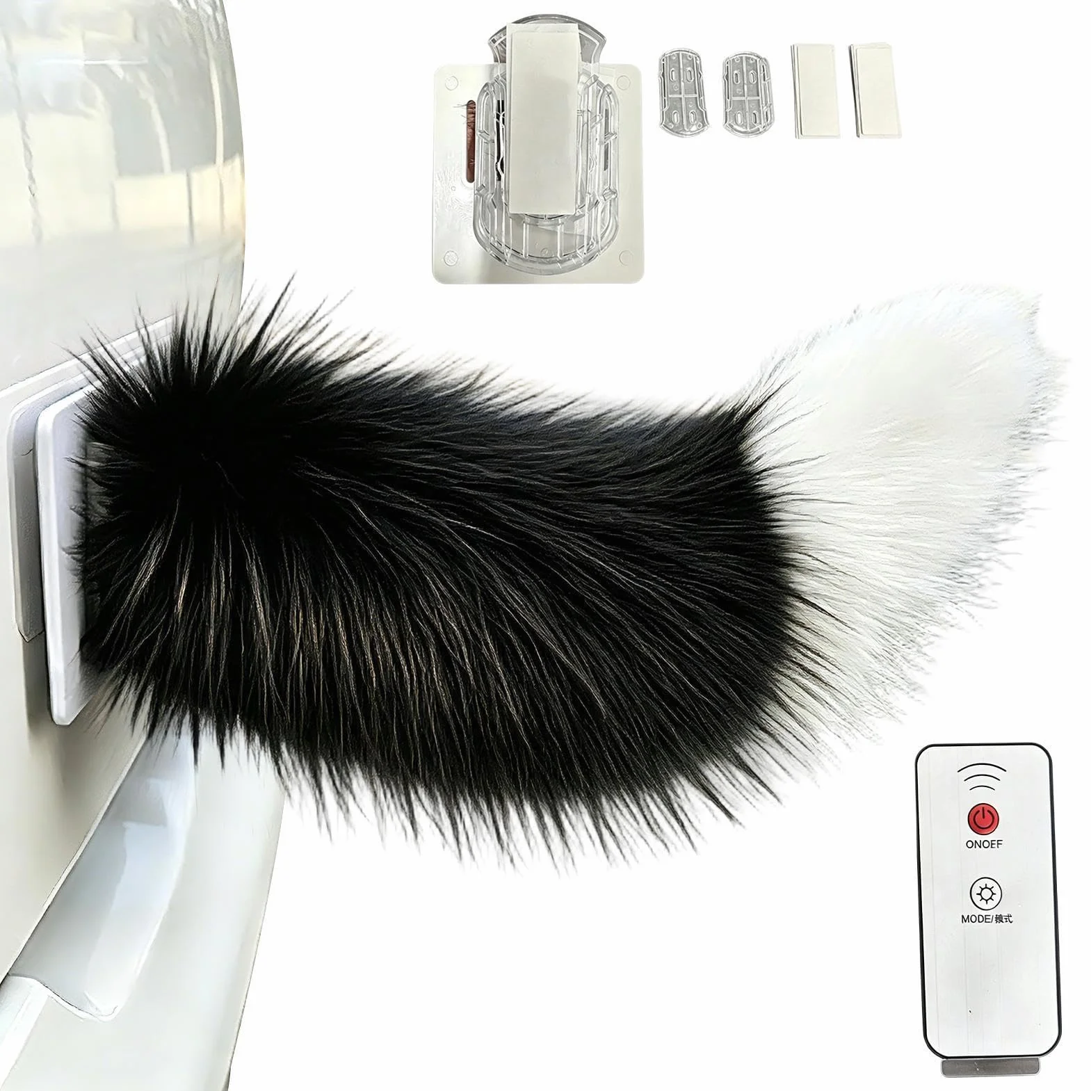 Coda macchina mobile telecomandata - Decorazione peluche scodinzolante realistica ricaricabile | Simpatico accessorio interattivo camion, SUV camper, divertente decorazione veicoli vacanze viaggi