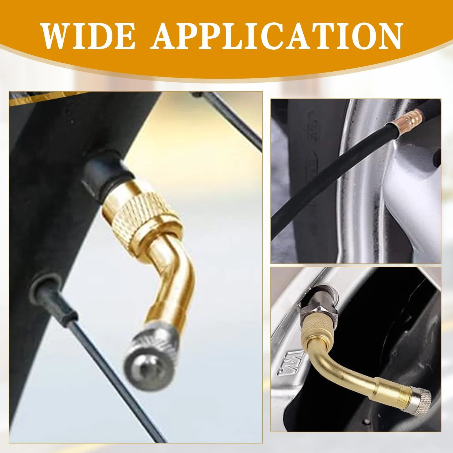 Kit Gonfiaggio Pneumatici Auto, 5 Pezzi Prolunga Valvola Pneumatici Set, Adattatori Valvola Gradi con Tubi di Prolunga in Gomma