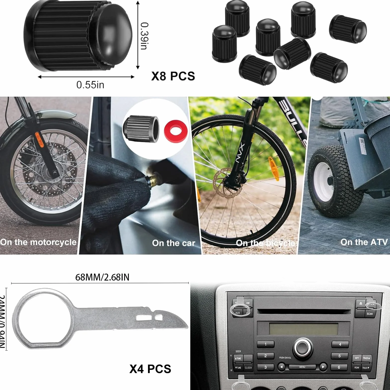 Strumenti di rimozione Auto, 24 Kit di Smontaggio per Riparazioni Auto MetalloStrumento Rimozione del Pannello Veicolo Rimozione Cunei Trim Interno Strumento Leva Radio (Nero)