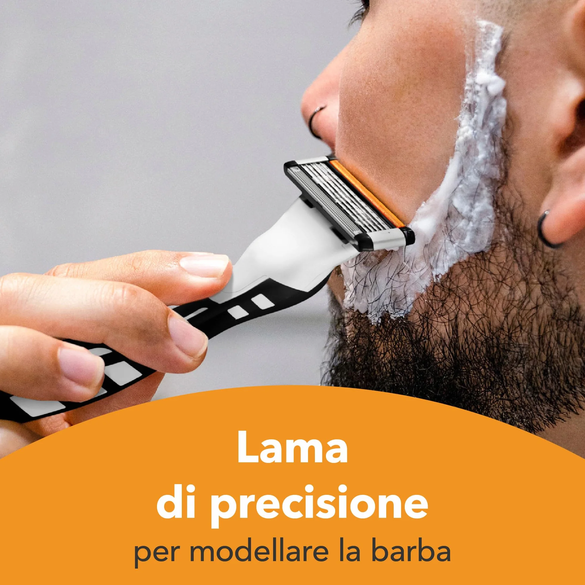 BIC Hybrid 5 Flex Rasoio Ricaricabile da Uomo, Starter Kit con 5 Lame Mobili