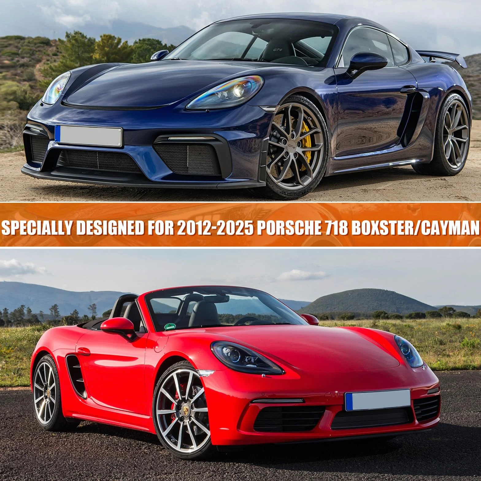 Telo Copriauto Sostituzione per 2012-2024 Porsche 718 Cayman Boxster, Copriauto impermeabile, 6 strati Telo Copri Auto con porta con cerniera e fasce antivento per protezione da neve, pioggia,polvere
