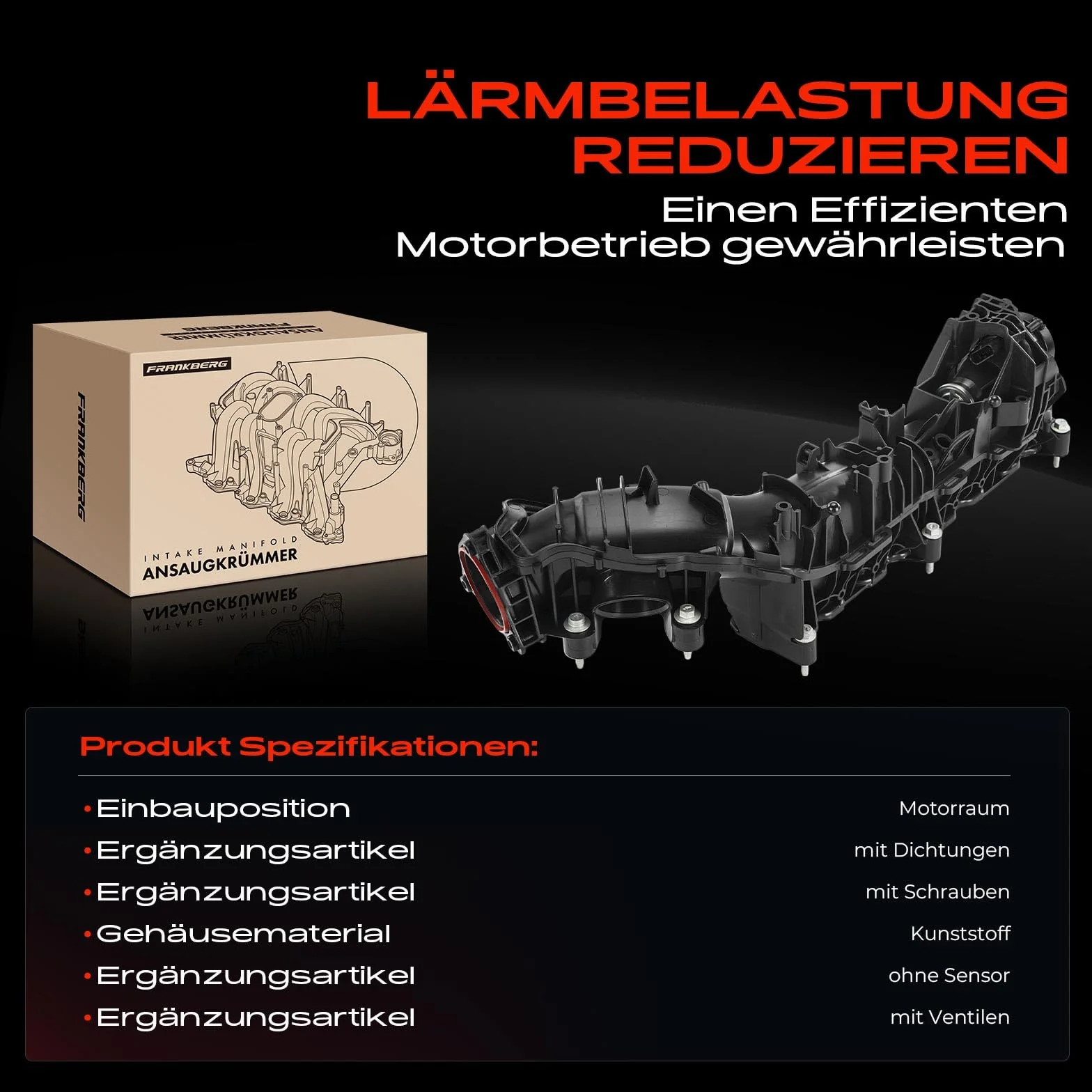 Frankberg Collettore di aspirazione Compatibile con M.i.n.i F56 M.i.n.i Countryman F60 X1 F48 2 Active Tourer F45 M.i.n.i Cabriolet F57 X2 Replace# 11618513653