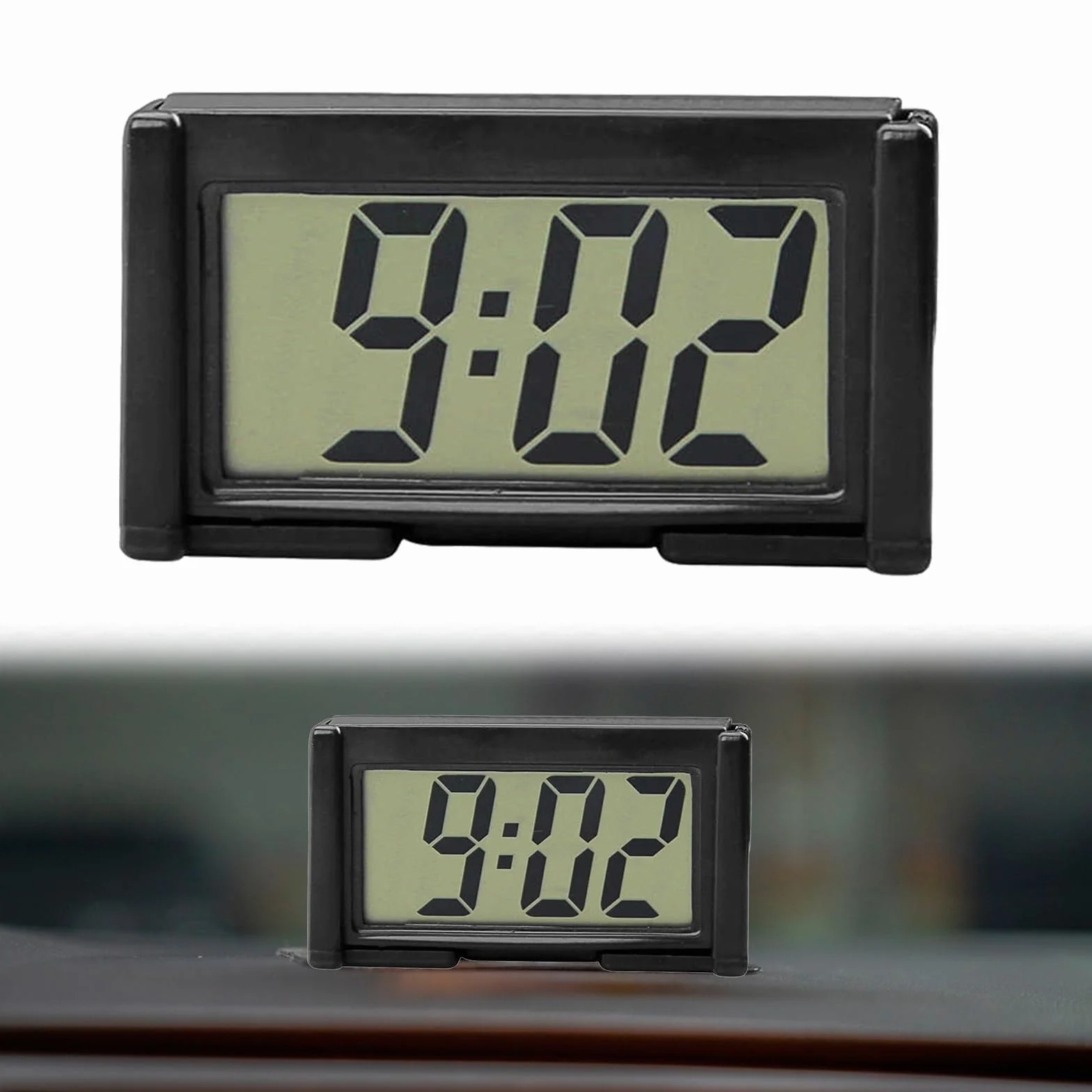 Orologio Digitale LCD da Cruscotto per Auto, Mini Orologio Auto, Nero