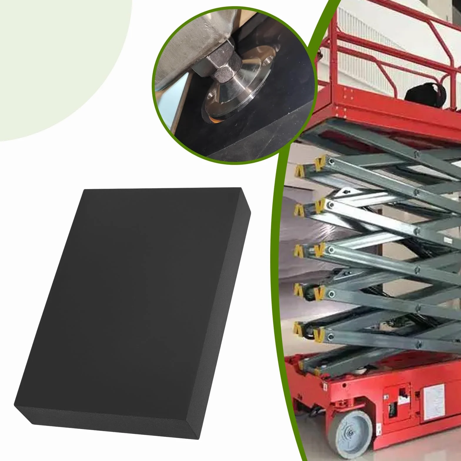 Gomma Supporto Trave Sollevamento 120x80x20mm Pezzi 2 per Sollevatore Auto Forbice Nero