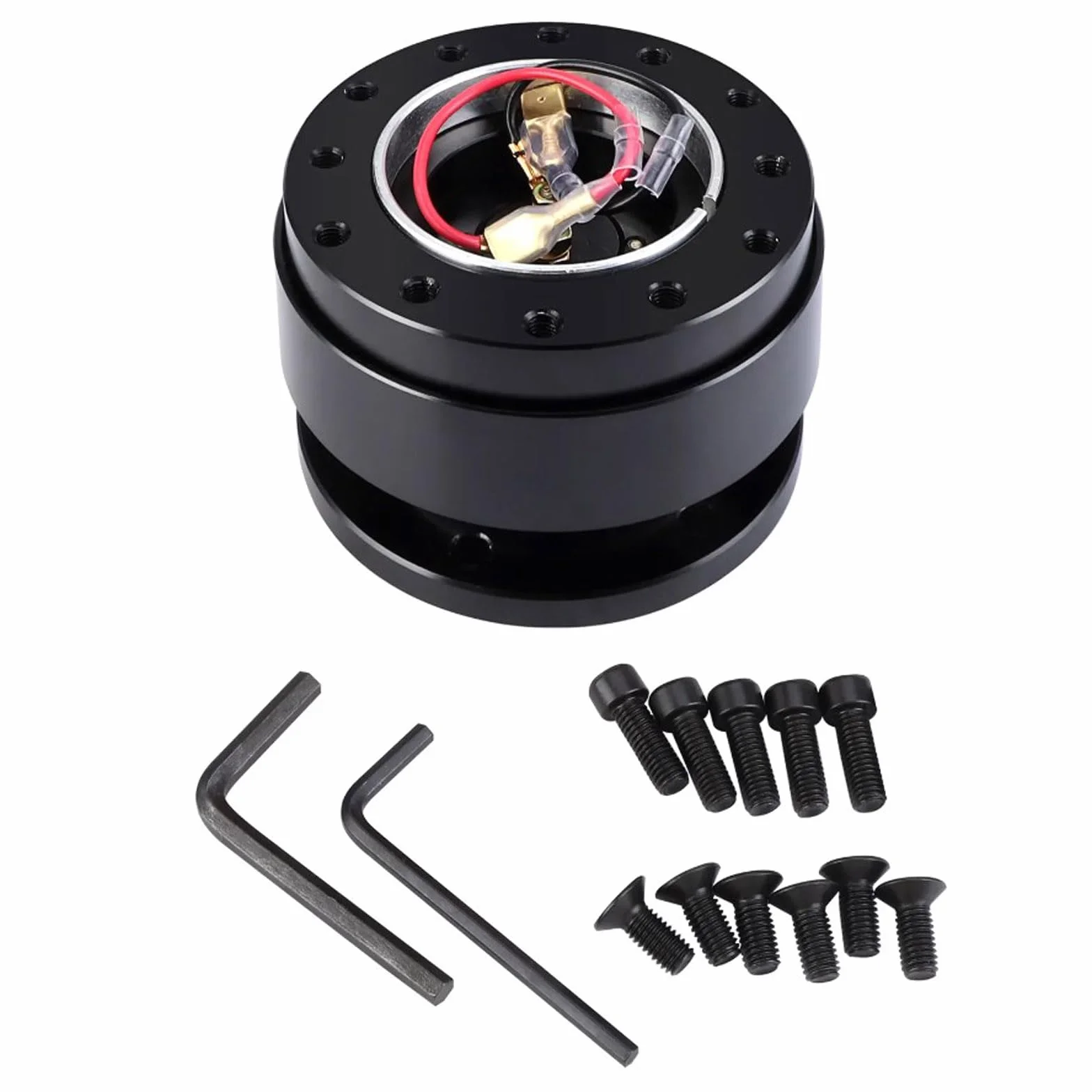 Kit Sgancio Rapido Volante Universale 6 Fori Nero Motorsport